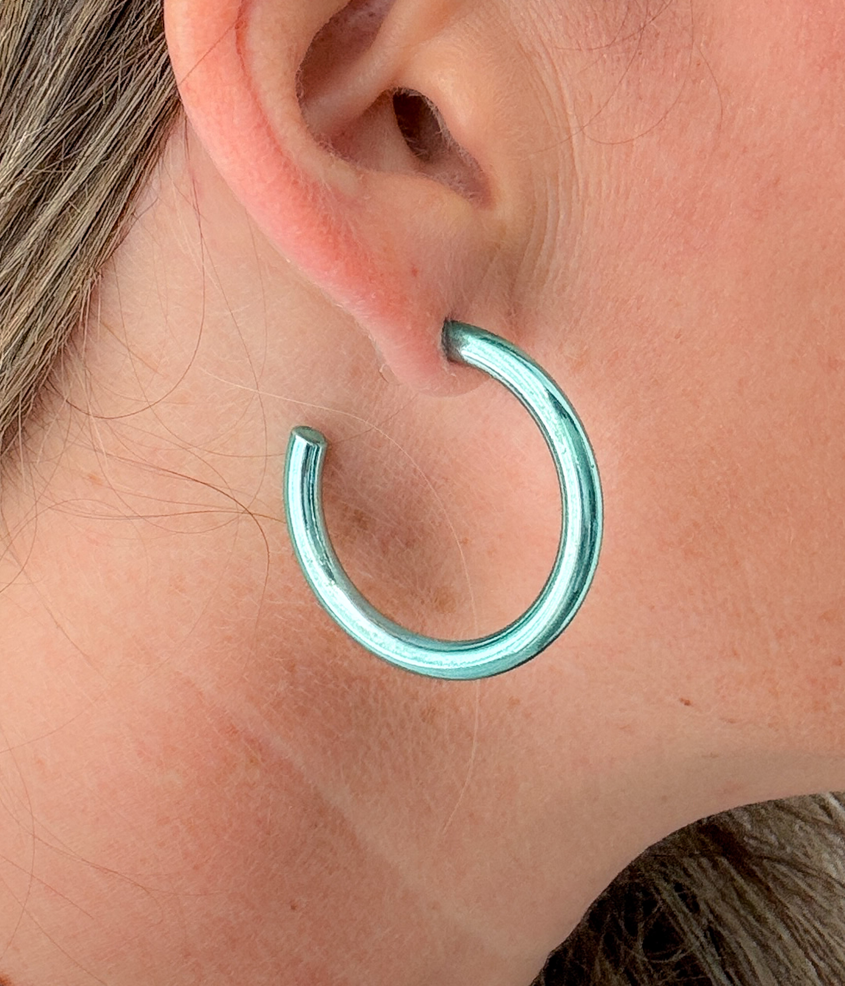 Turquoise Metallic Hoops
