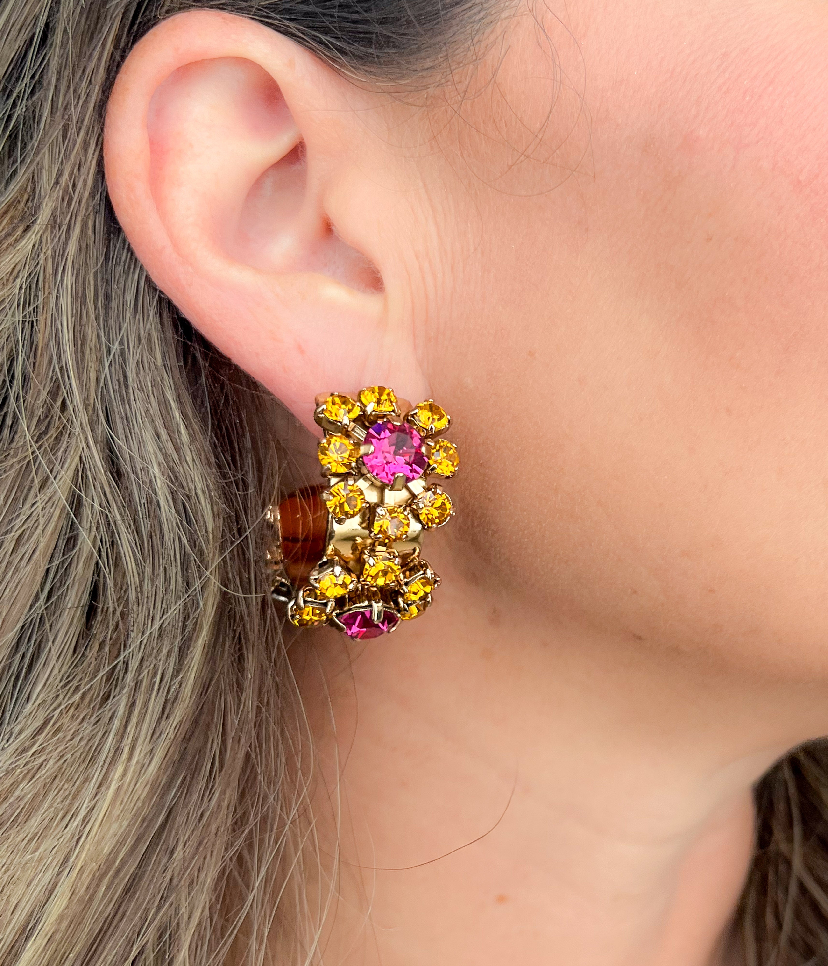 Houda Hoops in Rosy Gold