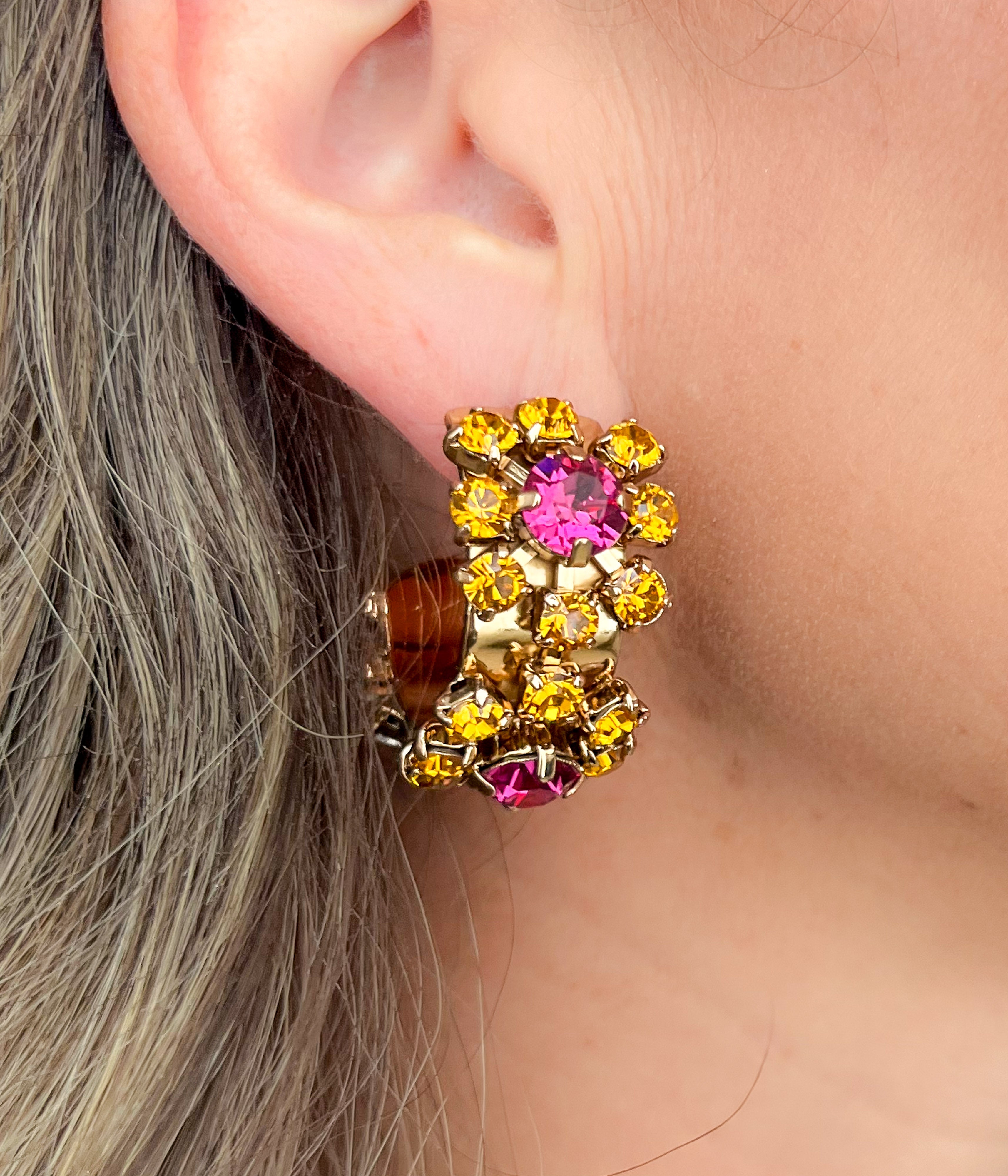 Houda Hoops in Rosy Gold