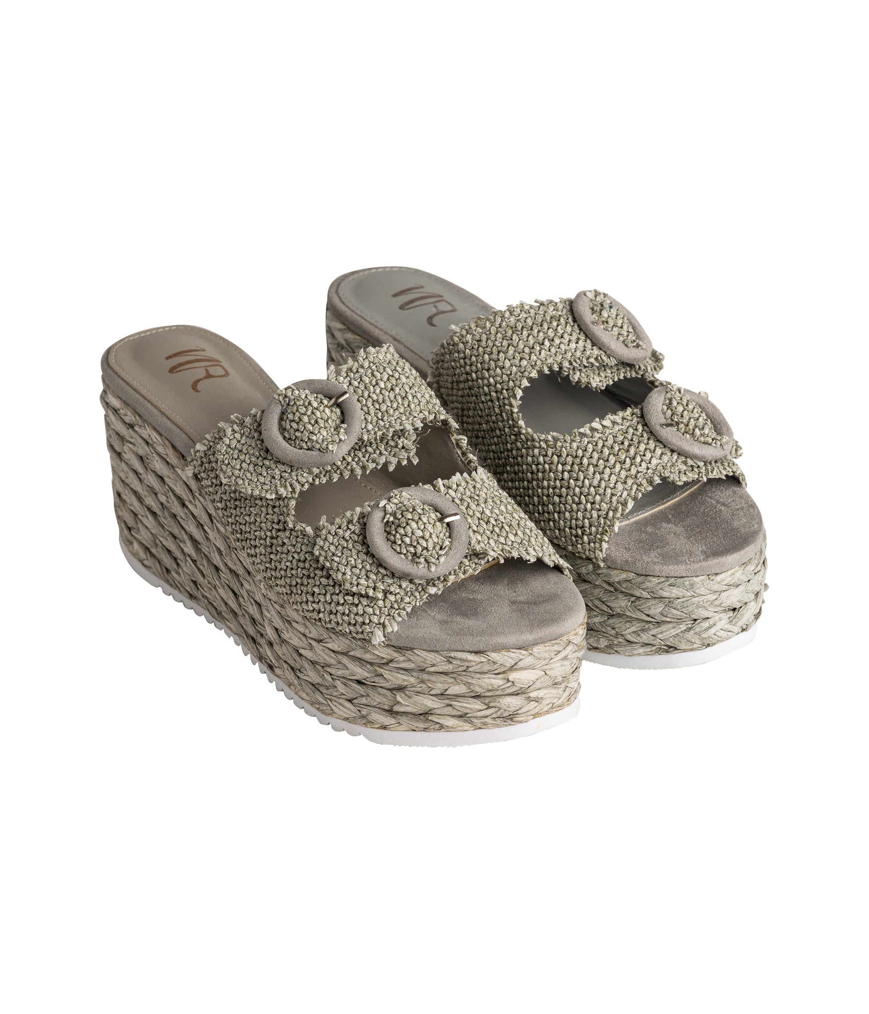 Eriwen Buckle Wedge in Teal - Rural Haze