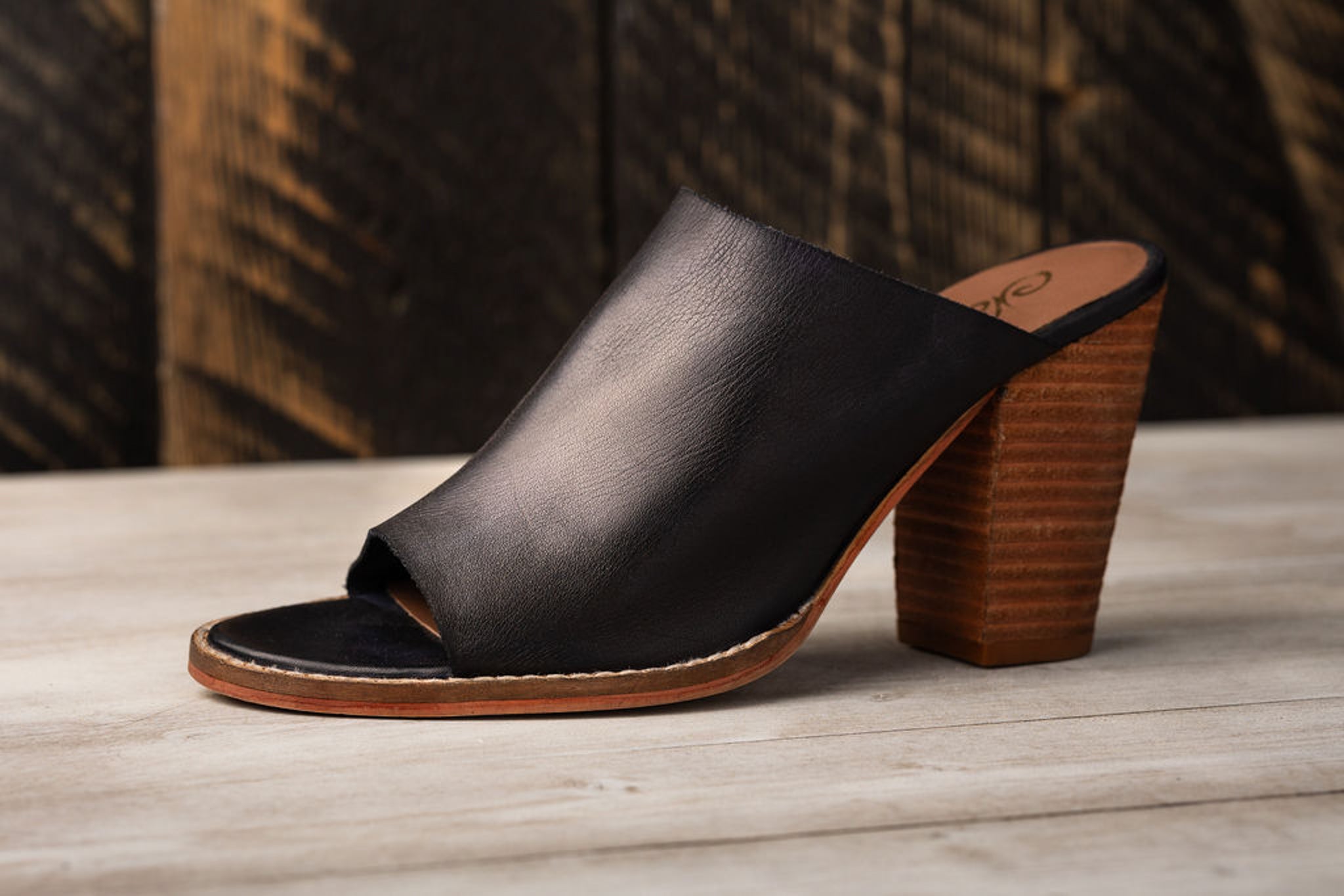 Hallie Heeled Genuine Leather Sandal in Black by Naughty Monkey