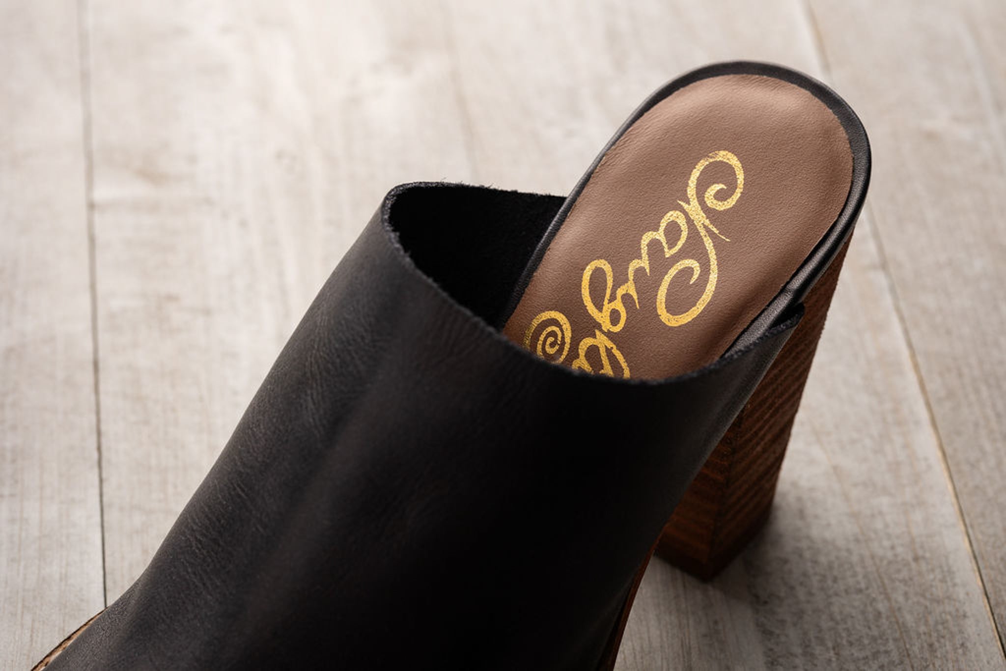 Hallie Heeled Genuine Leather Sandal in Black by Naughty Monkey