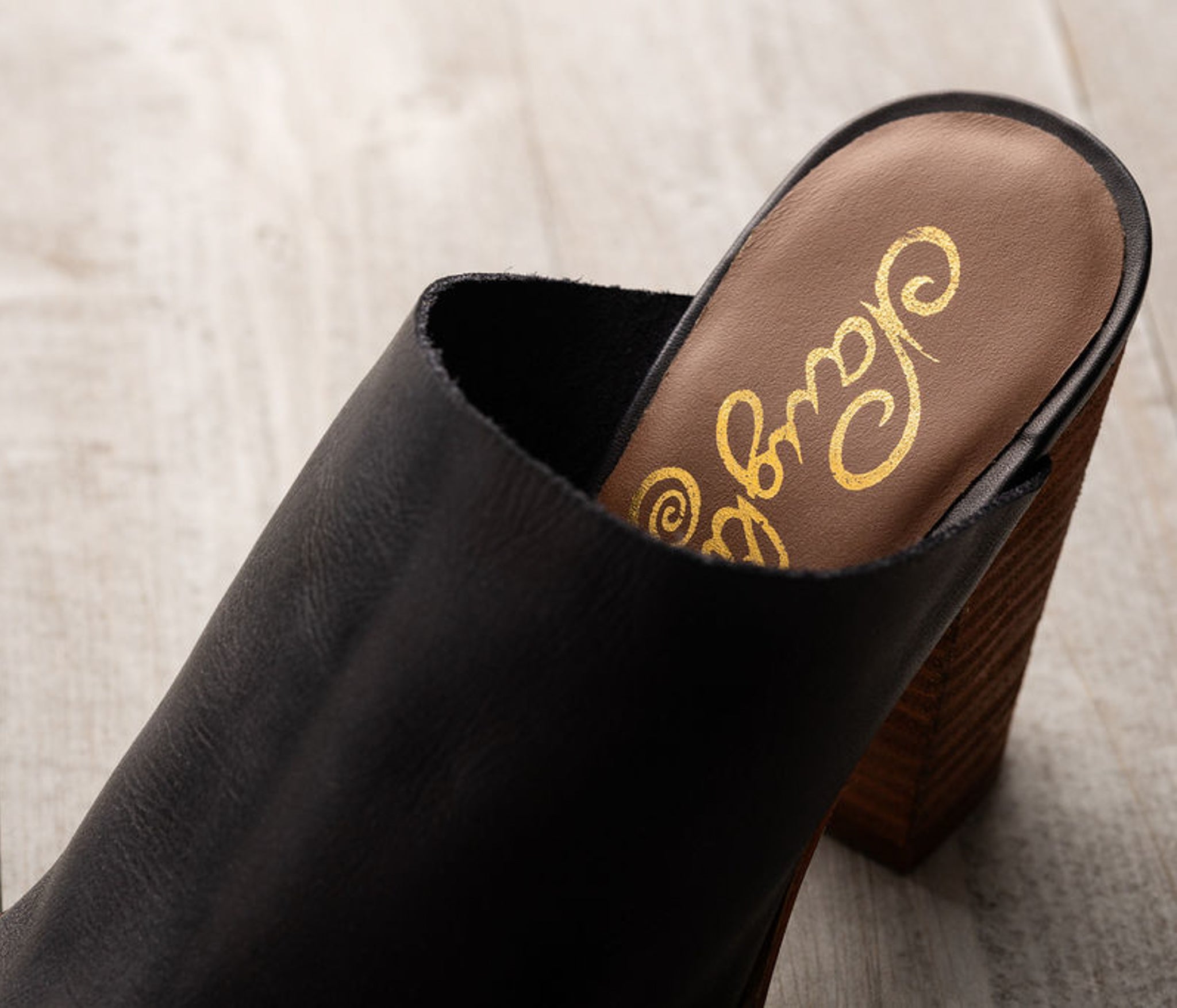 Hallie Heeled Genuine Leather Sandal in Black by Naughty Monkey