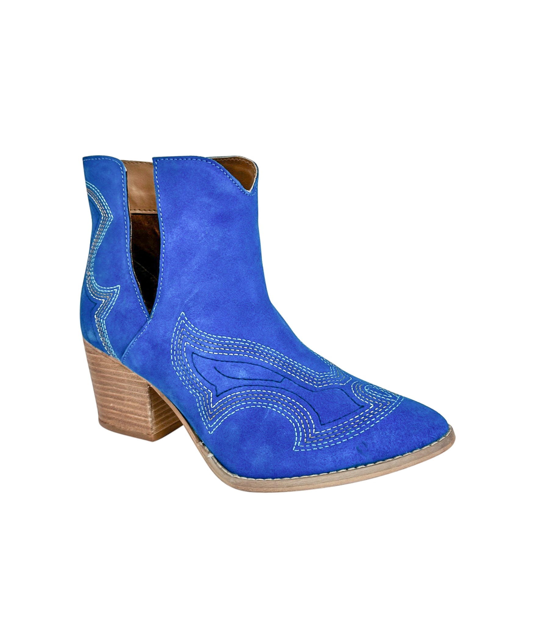 Journee Ankle Boots in Blue - Rural Haze