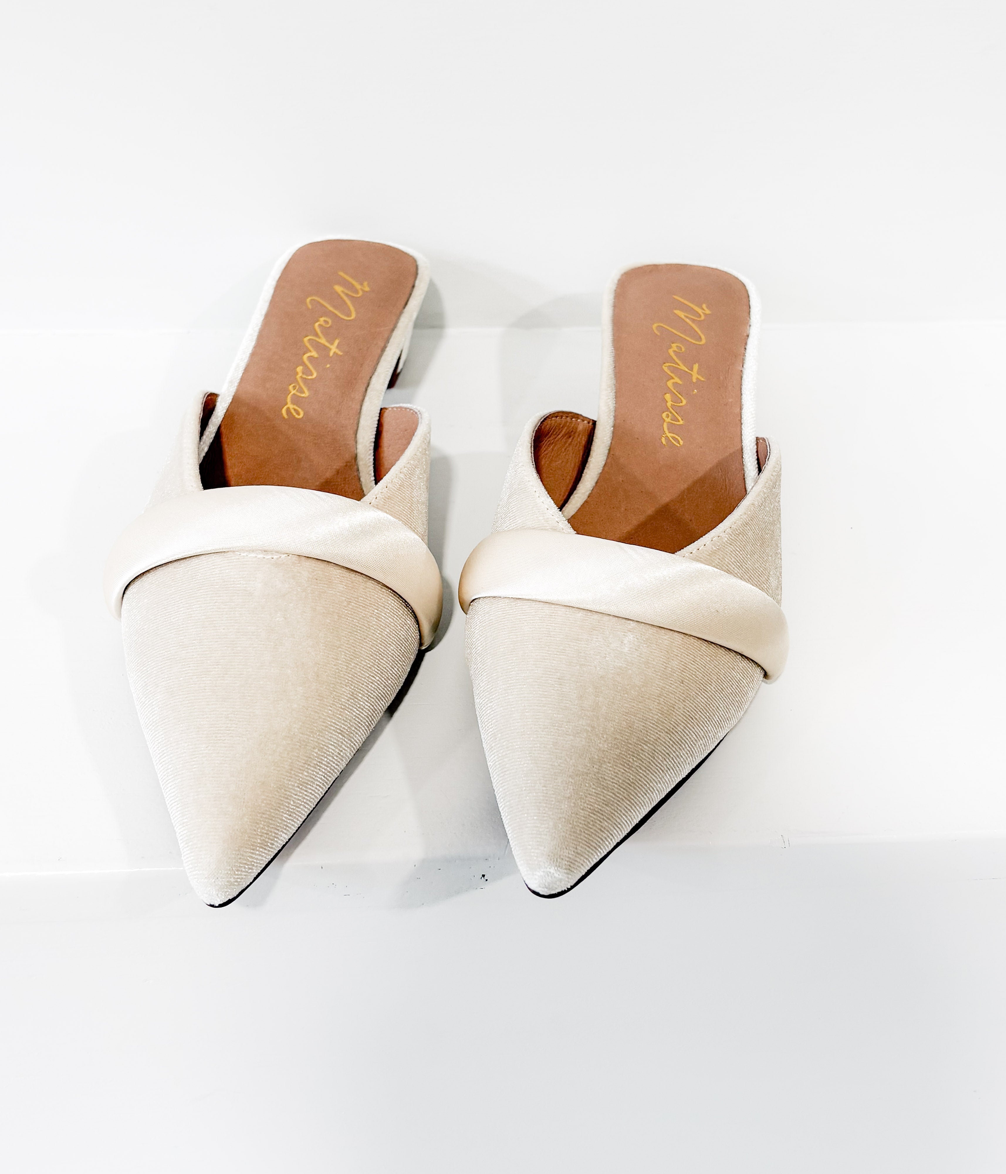 Kellan Heeled Mule in Ivory - Rural Haze