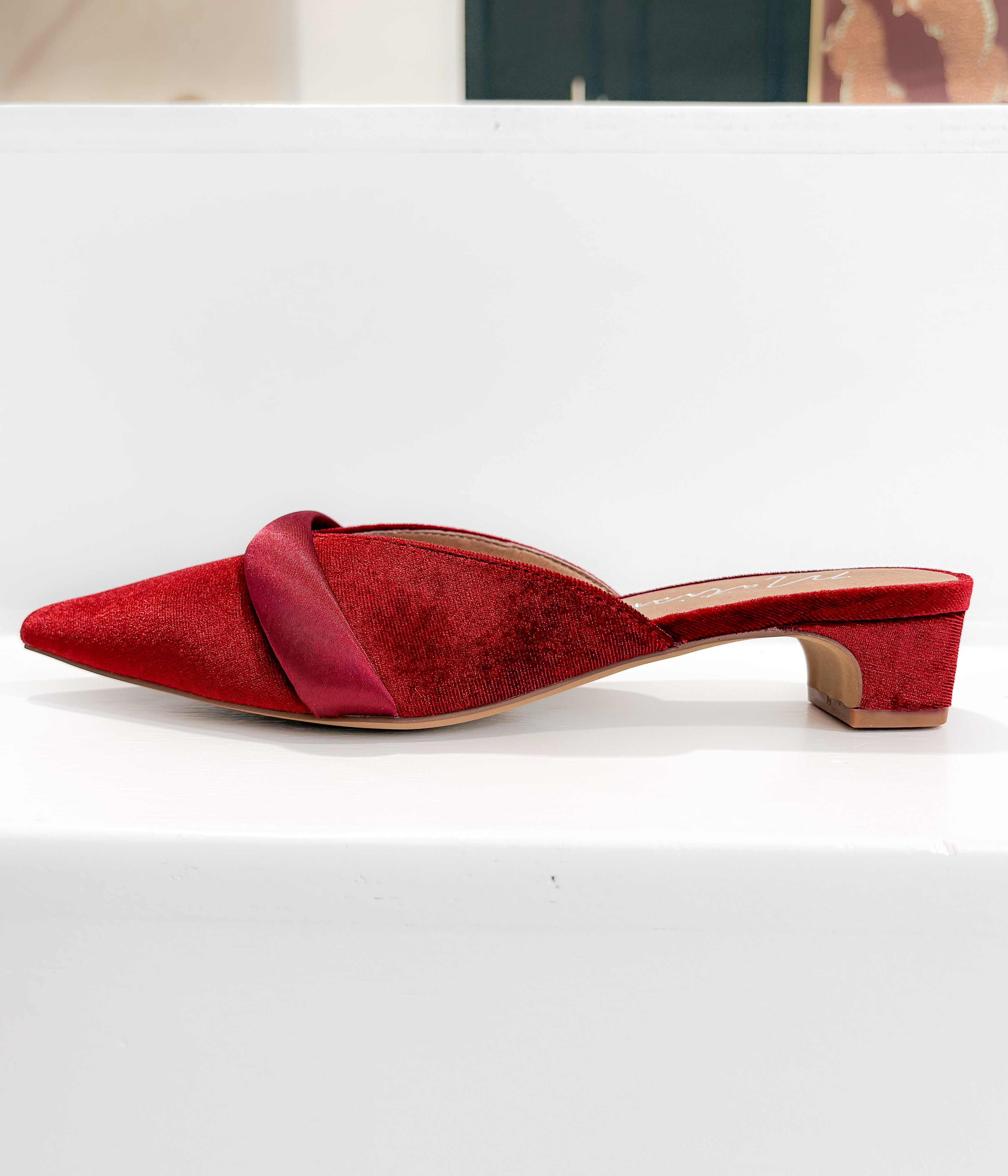 Kellan Heeled Mule in Red