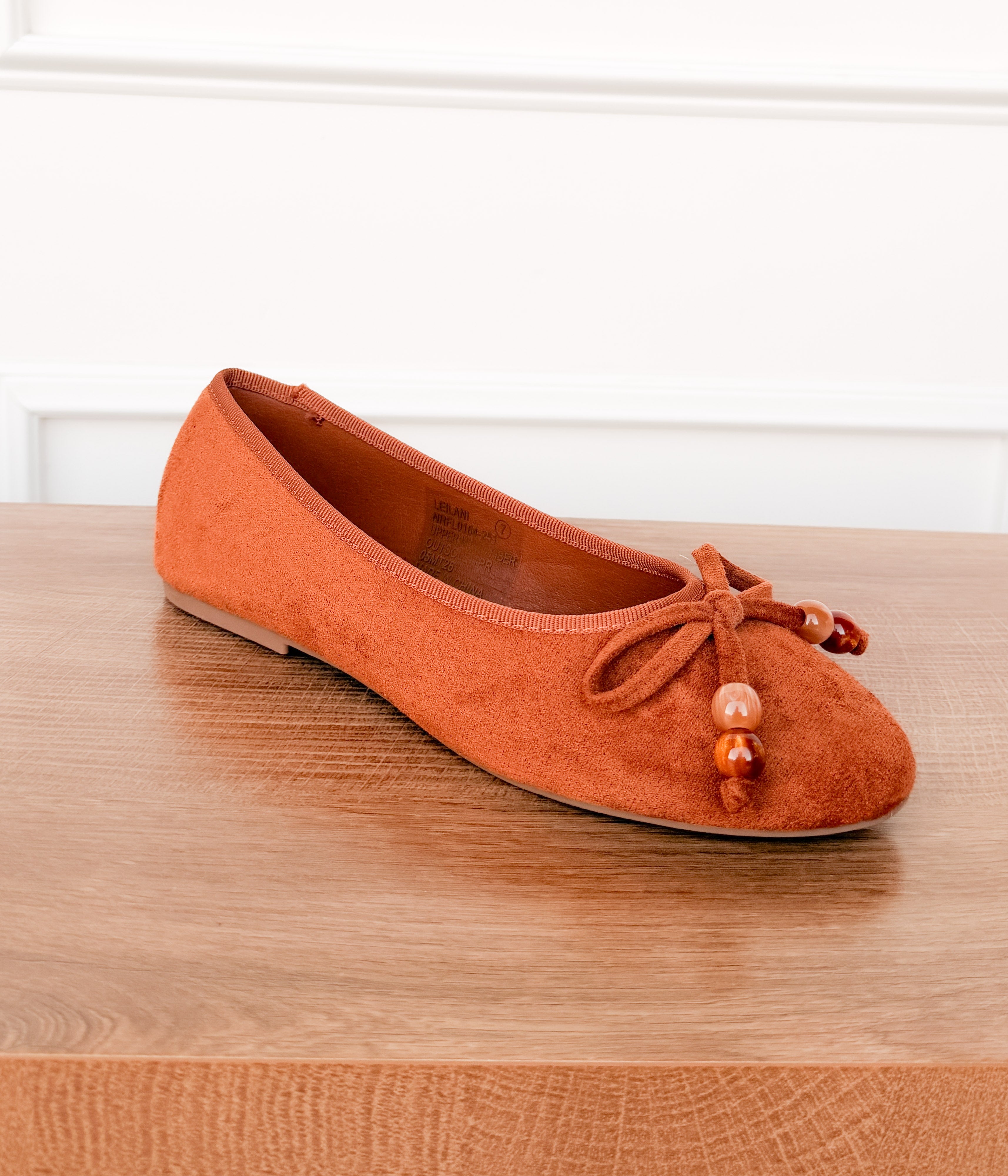 Leilani Beaded Ballet Flat in Tan