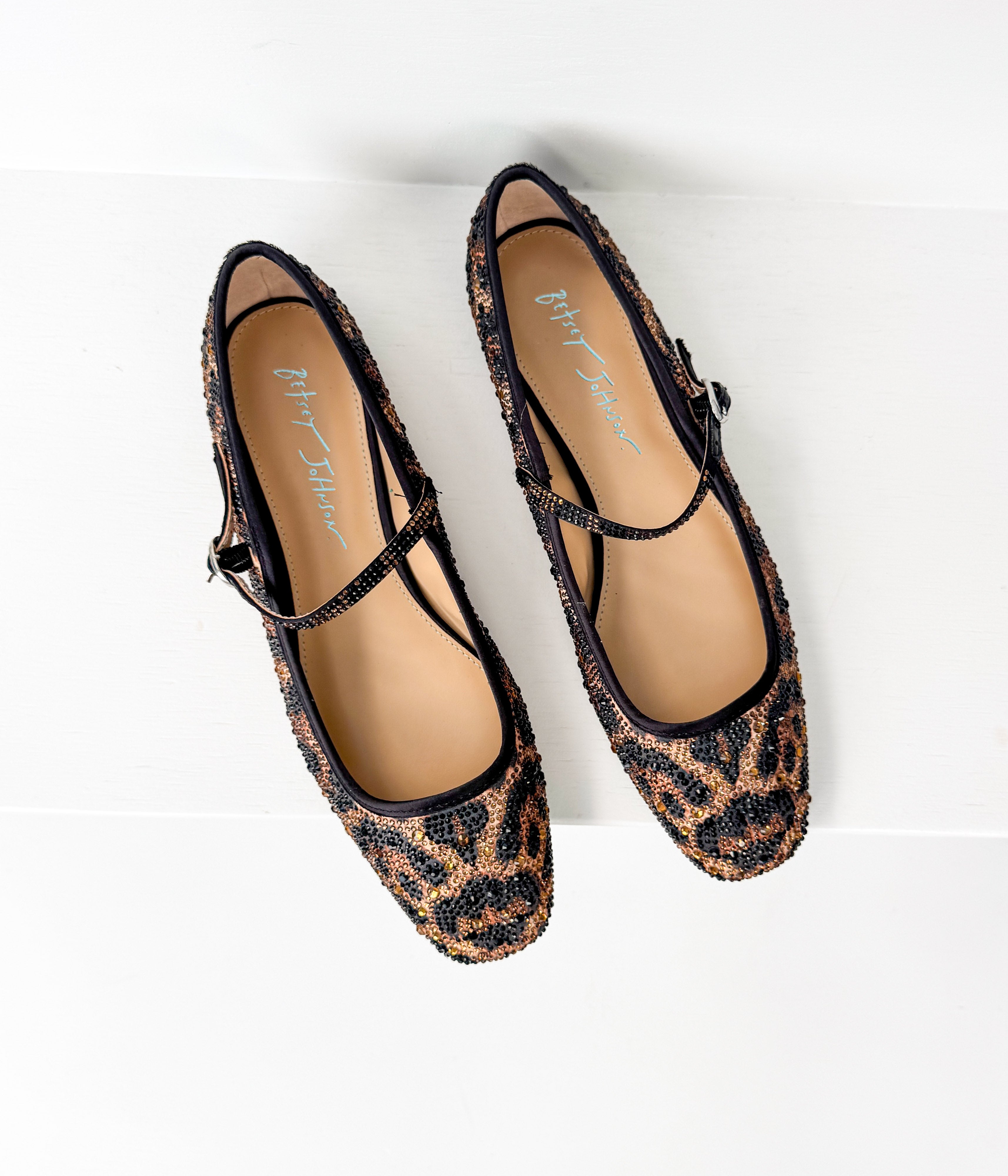 Lorel Leopard Rhinestone Ballet Flats