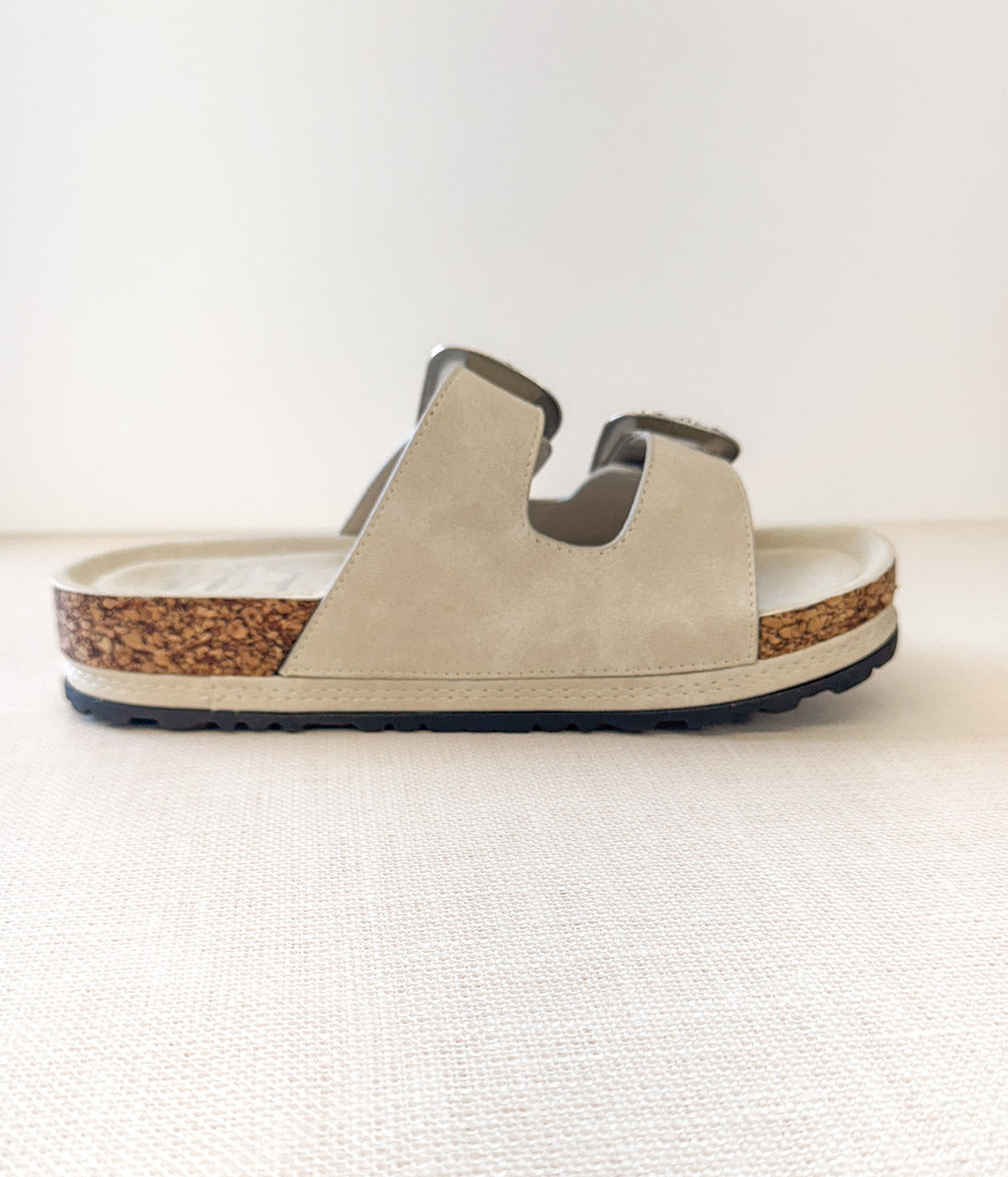 Mickie Western Slides in Cream - Rural Haze