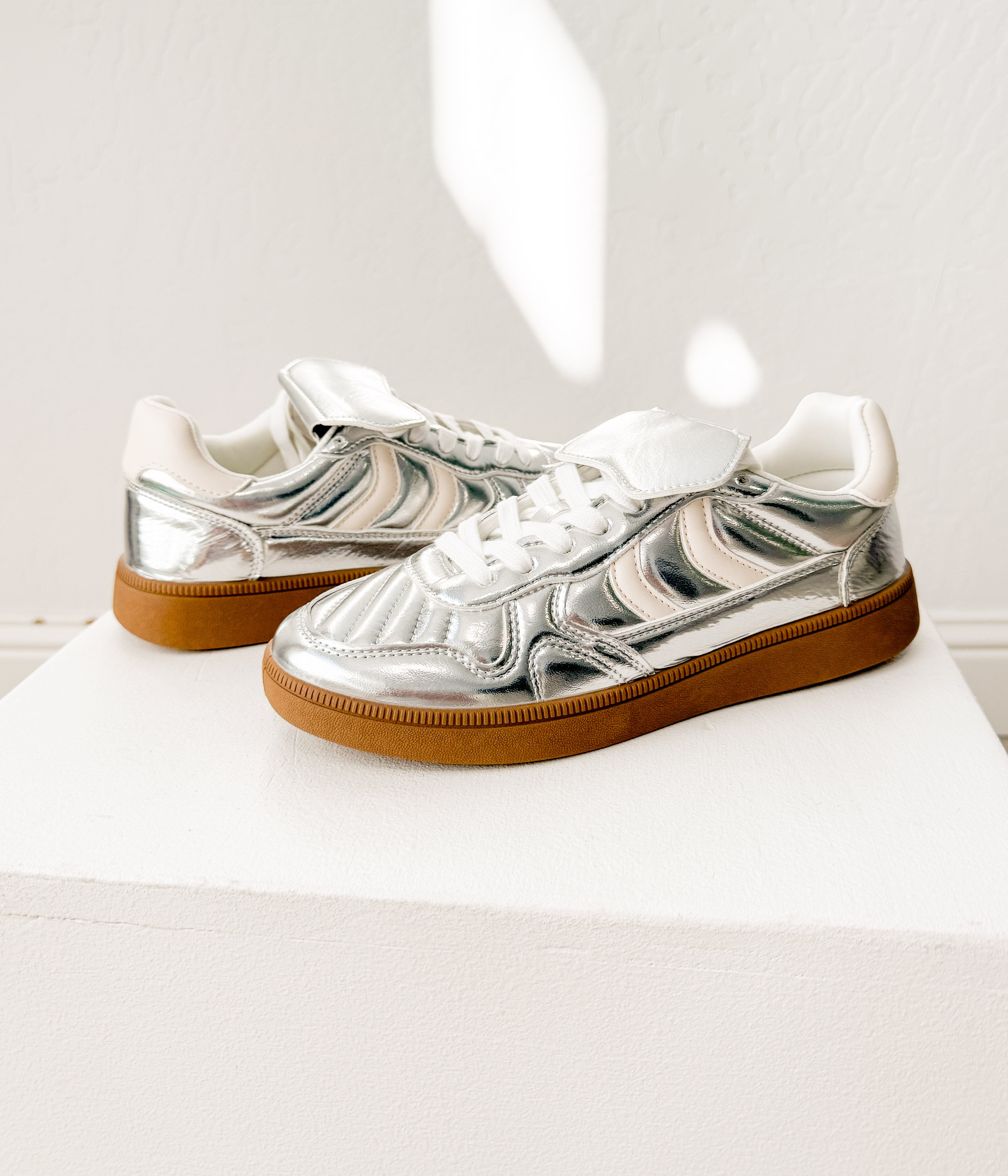 Milan Metallic Sneaker in Silver - Rural Haze