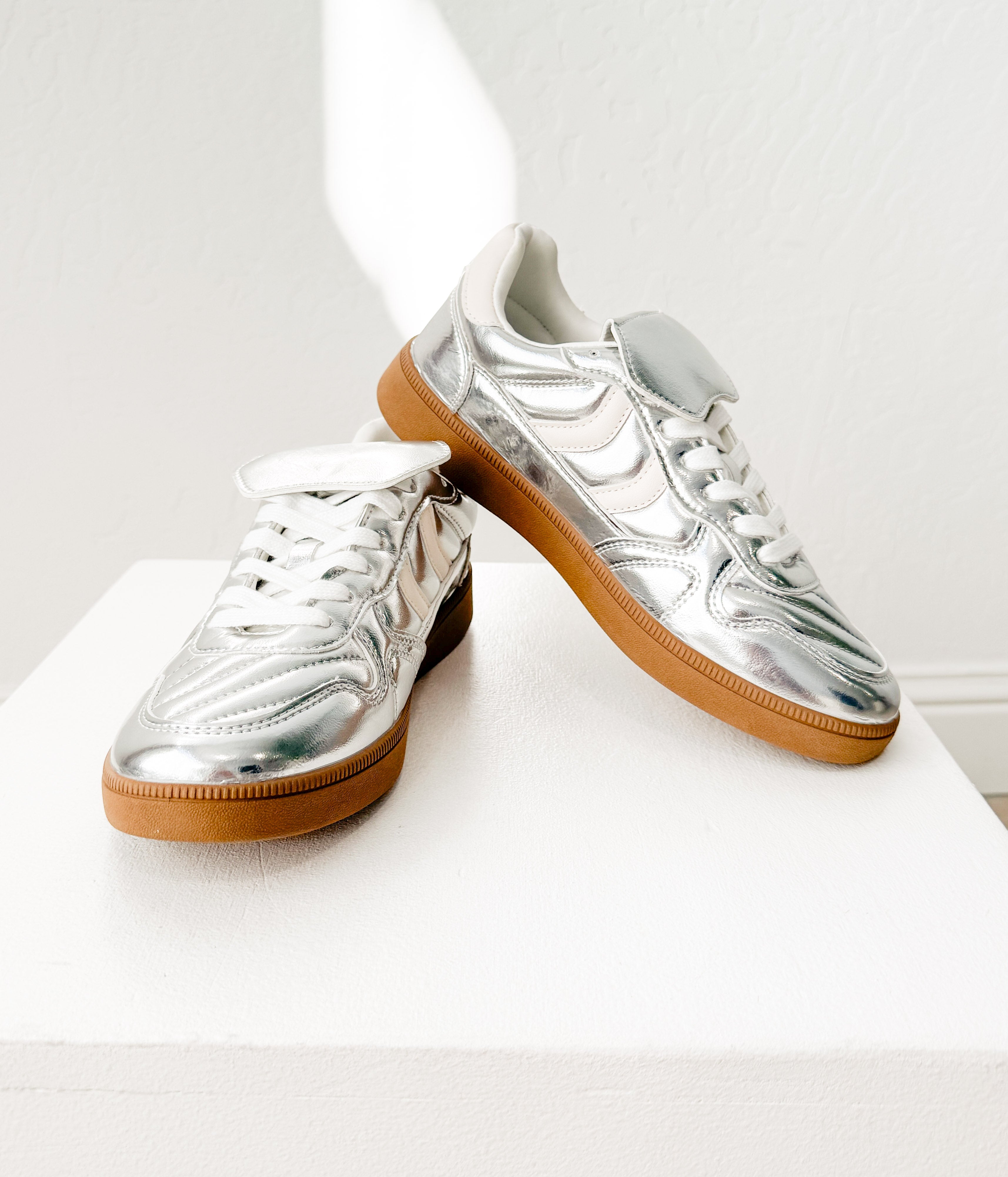 Milan Metallic Sneaker in Silver - Rural Haze