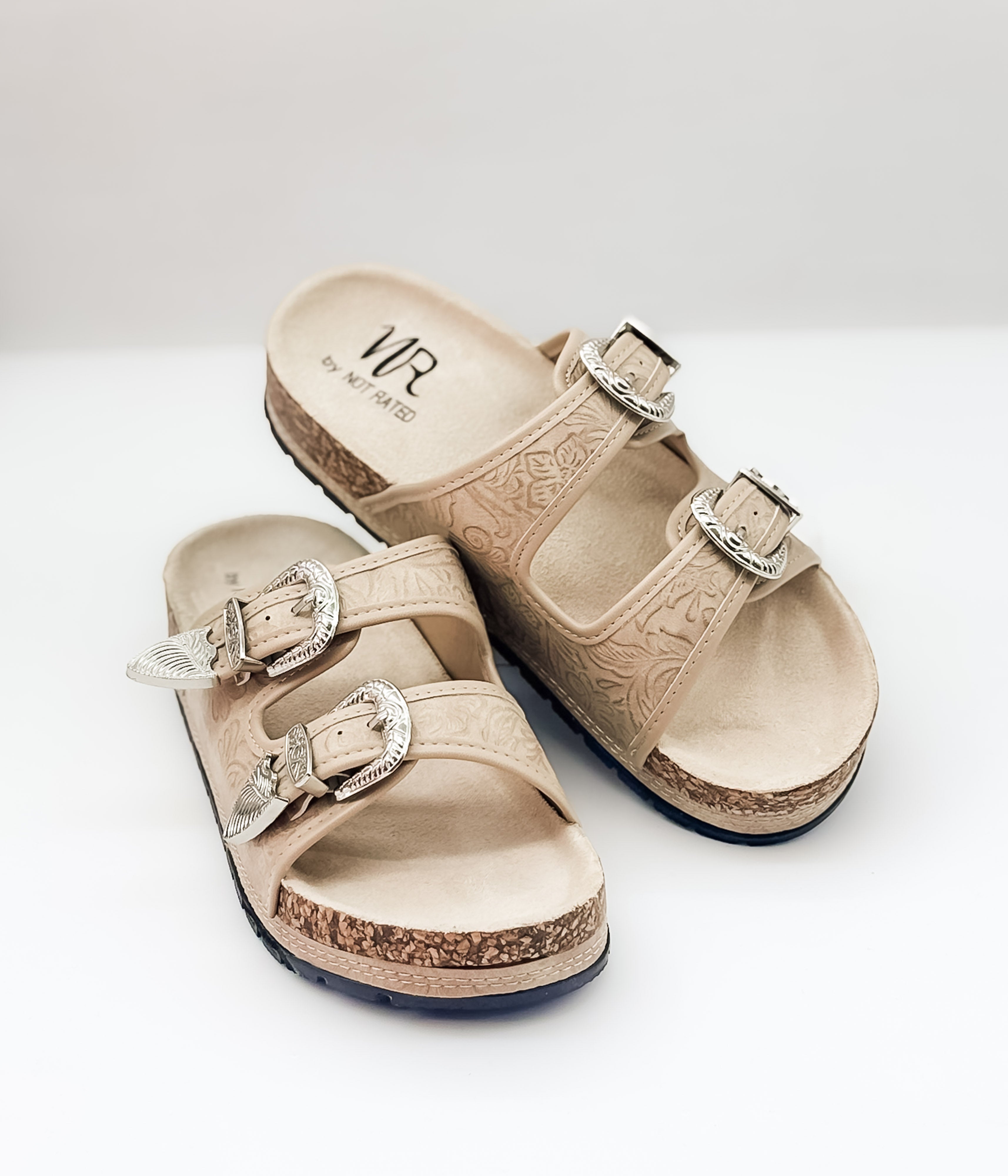 Morgana Western Sandal in Cream - Rural Haze
