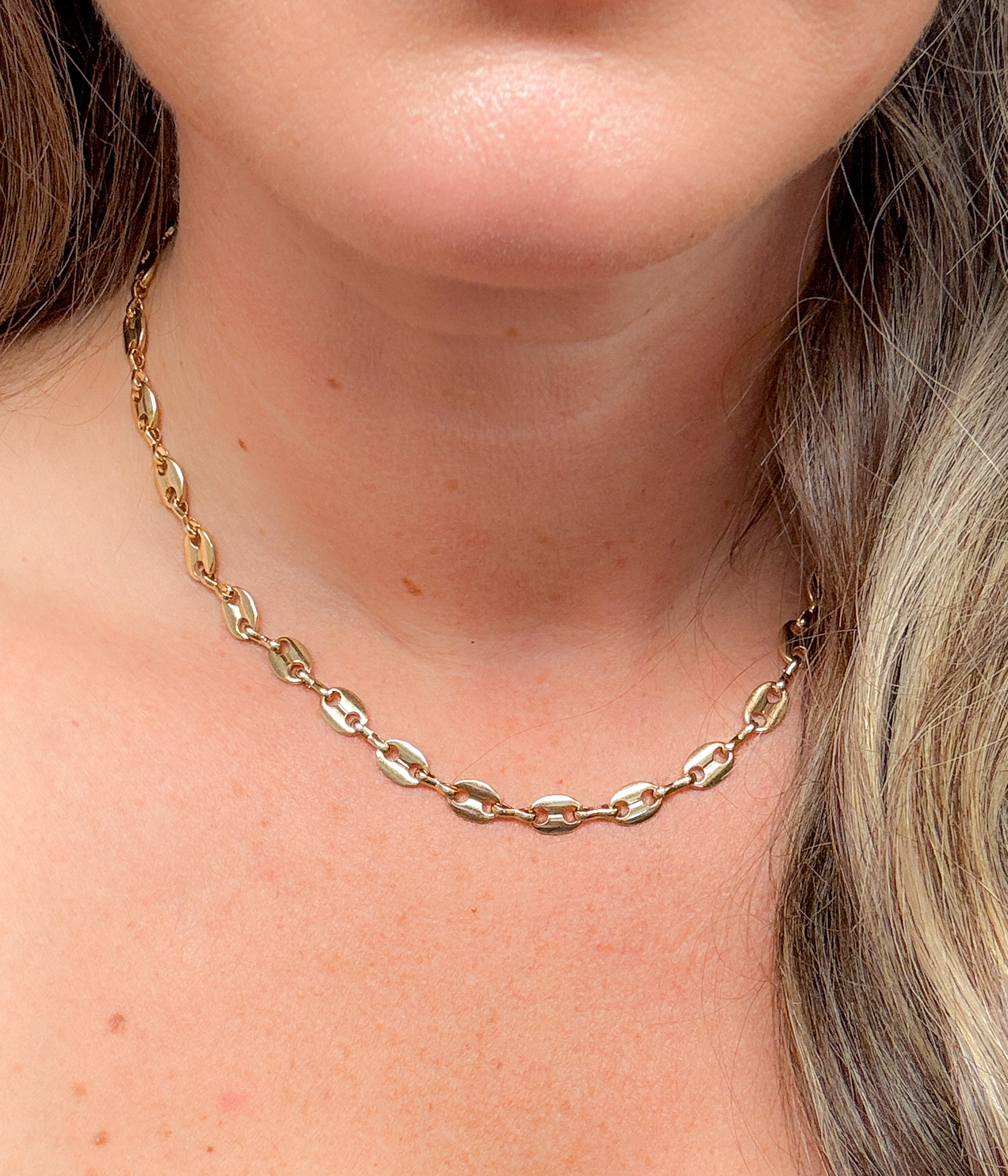 Oval Gold Chain Necklace