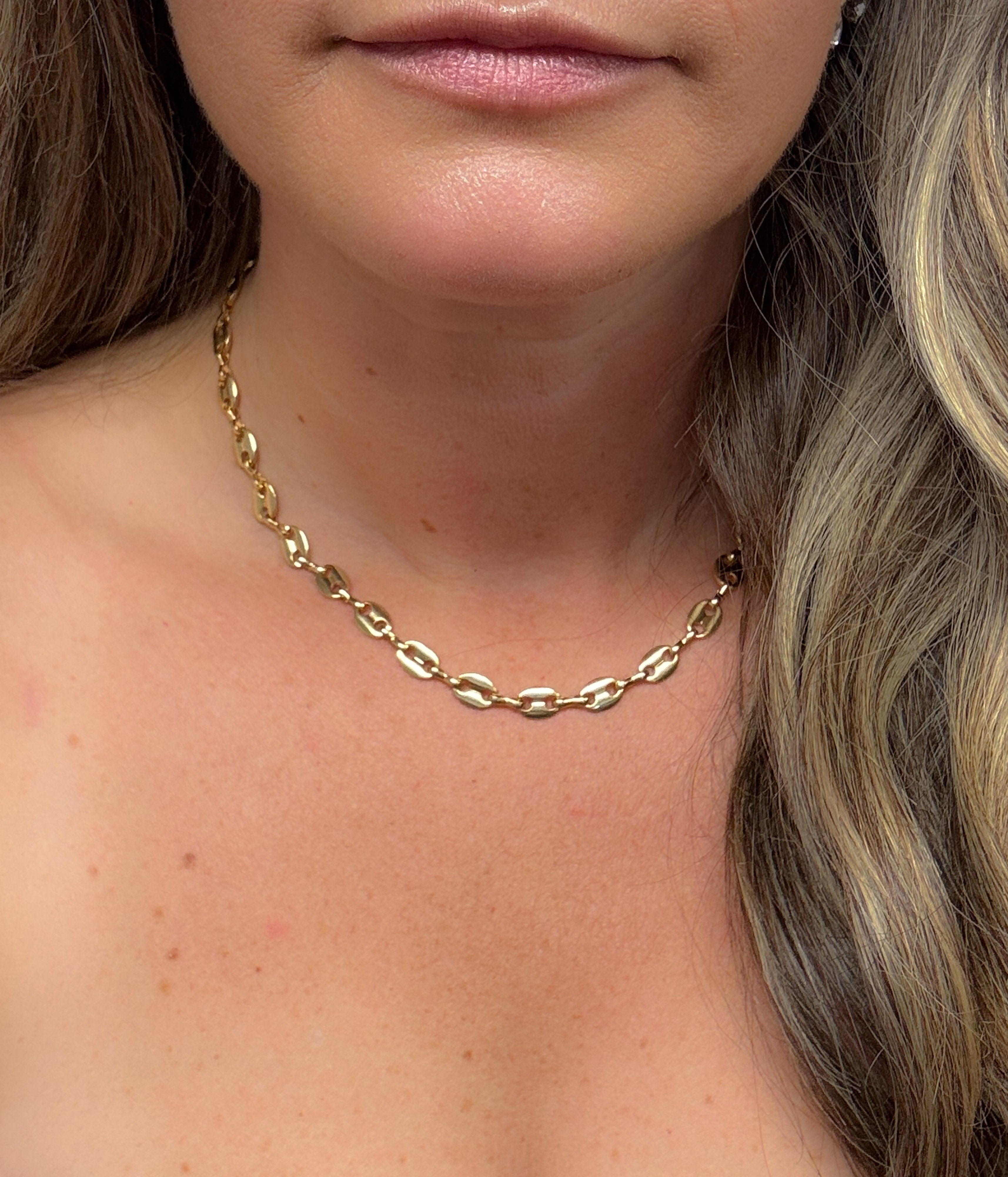 Oval Gold Chain Necklace