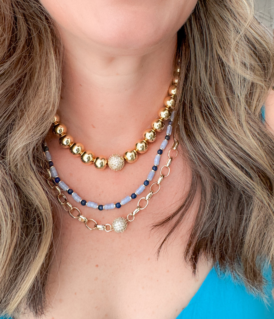 Light Blue Gemstone Necklace - Rural Haze