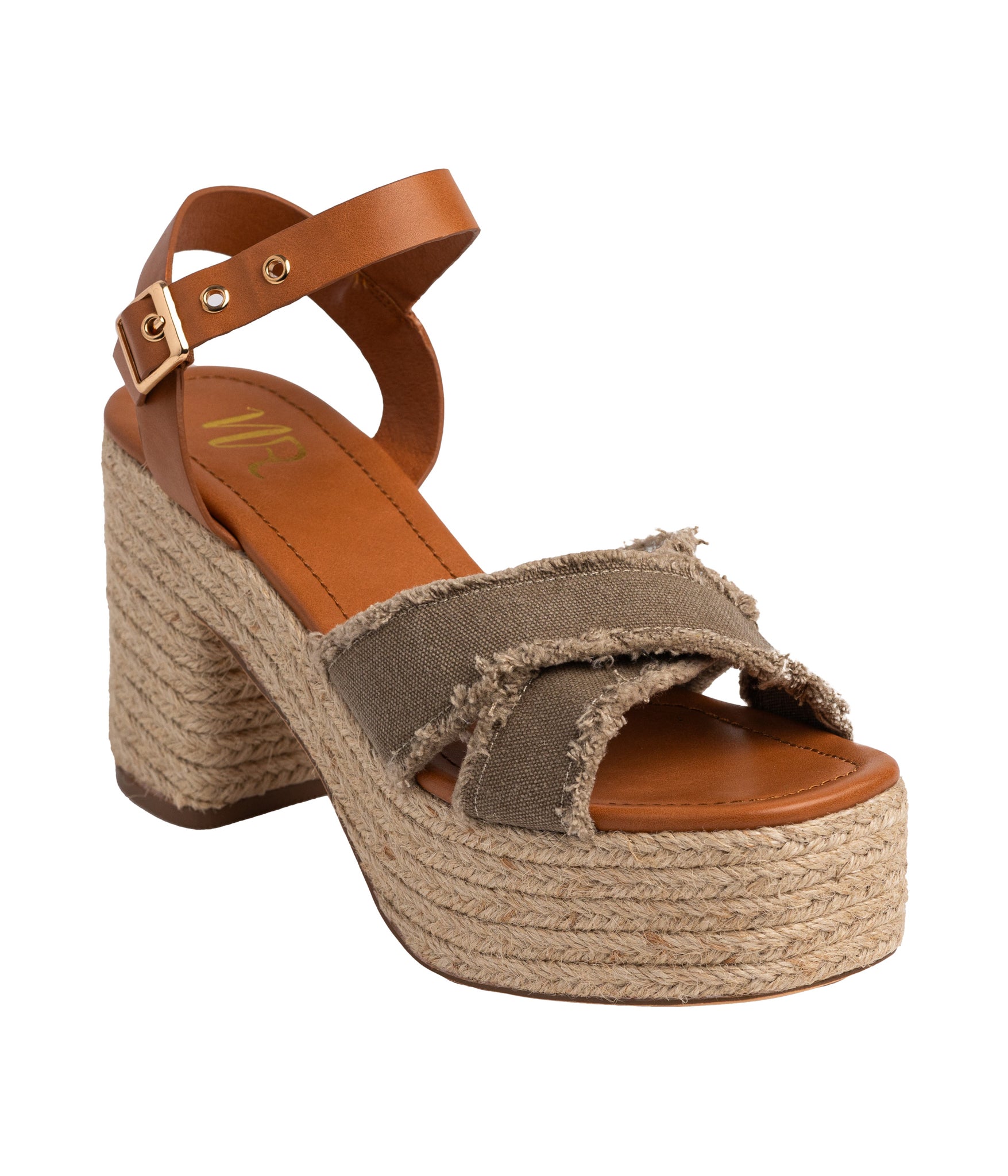 Nana Platform Sandals in Khaki - Rural Haze