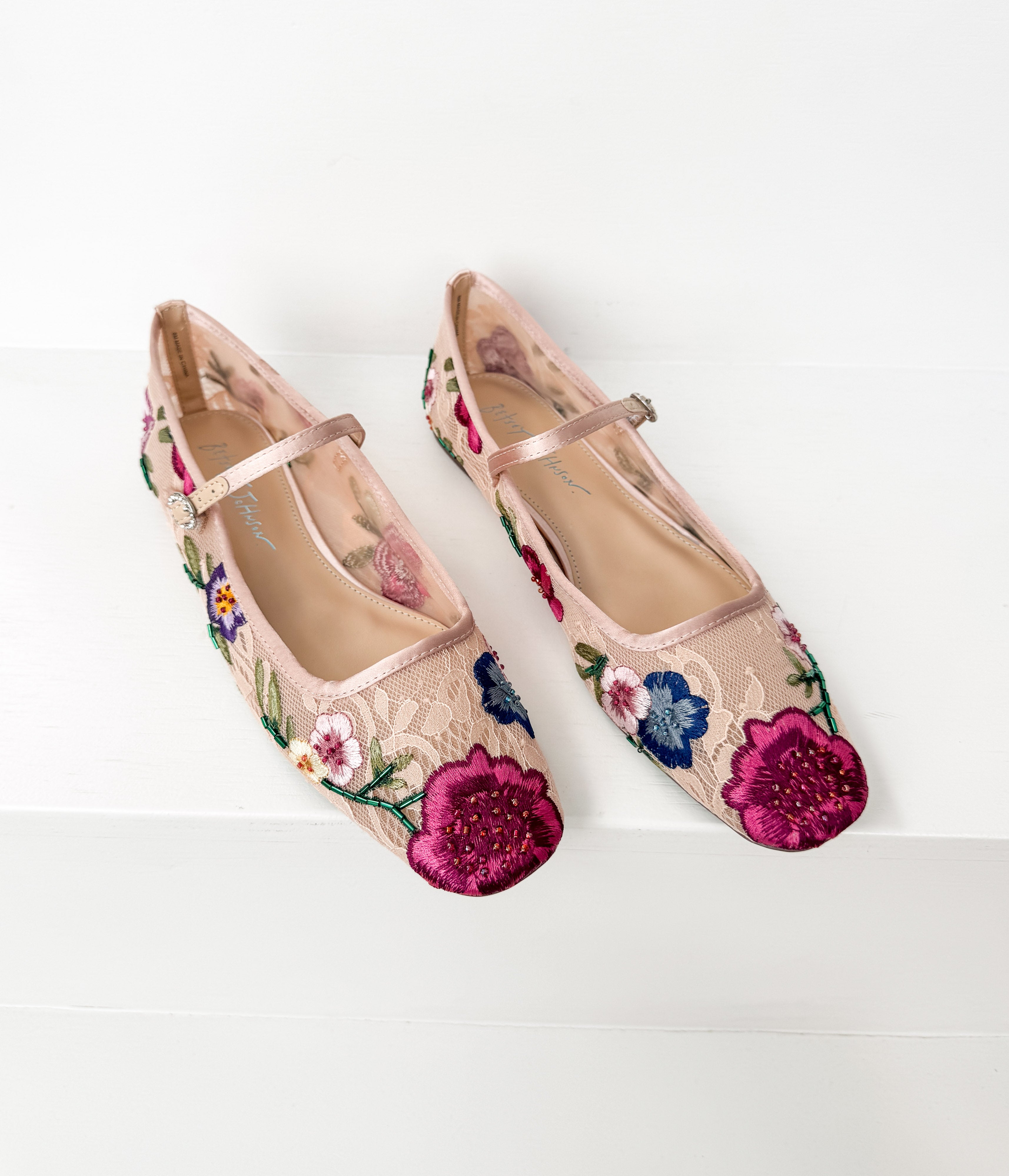 Nova Lace Flats in Blush