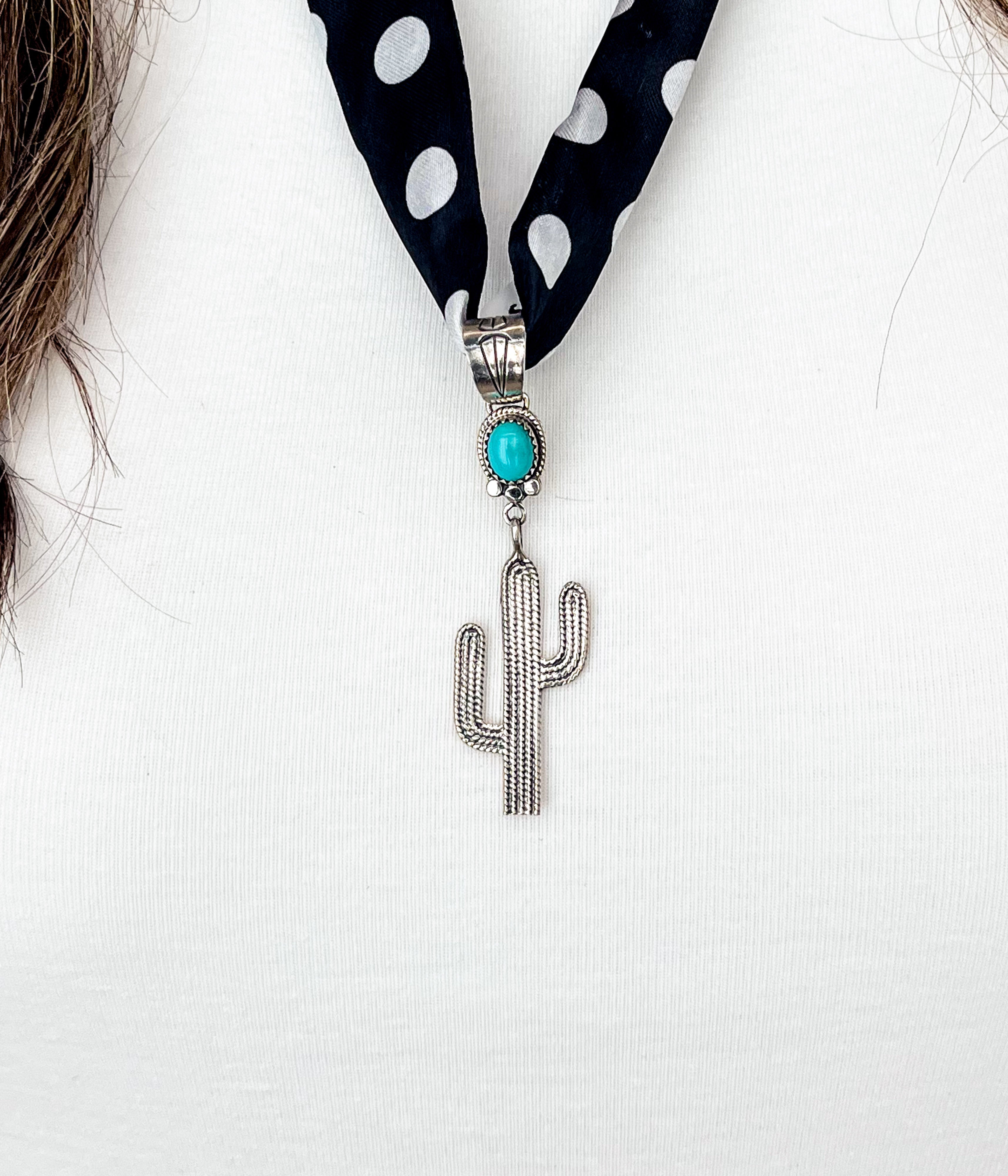 Kingman Cactus Scarf Necklace - Rural Haze