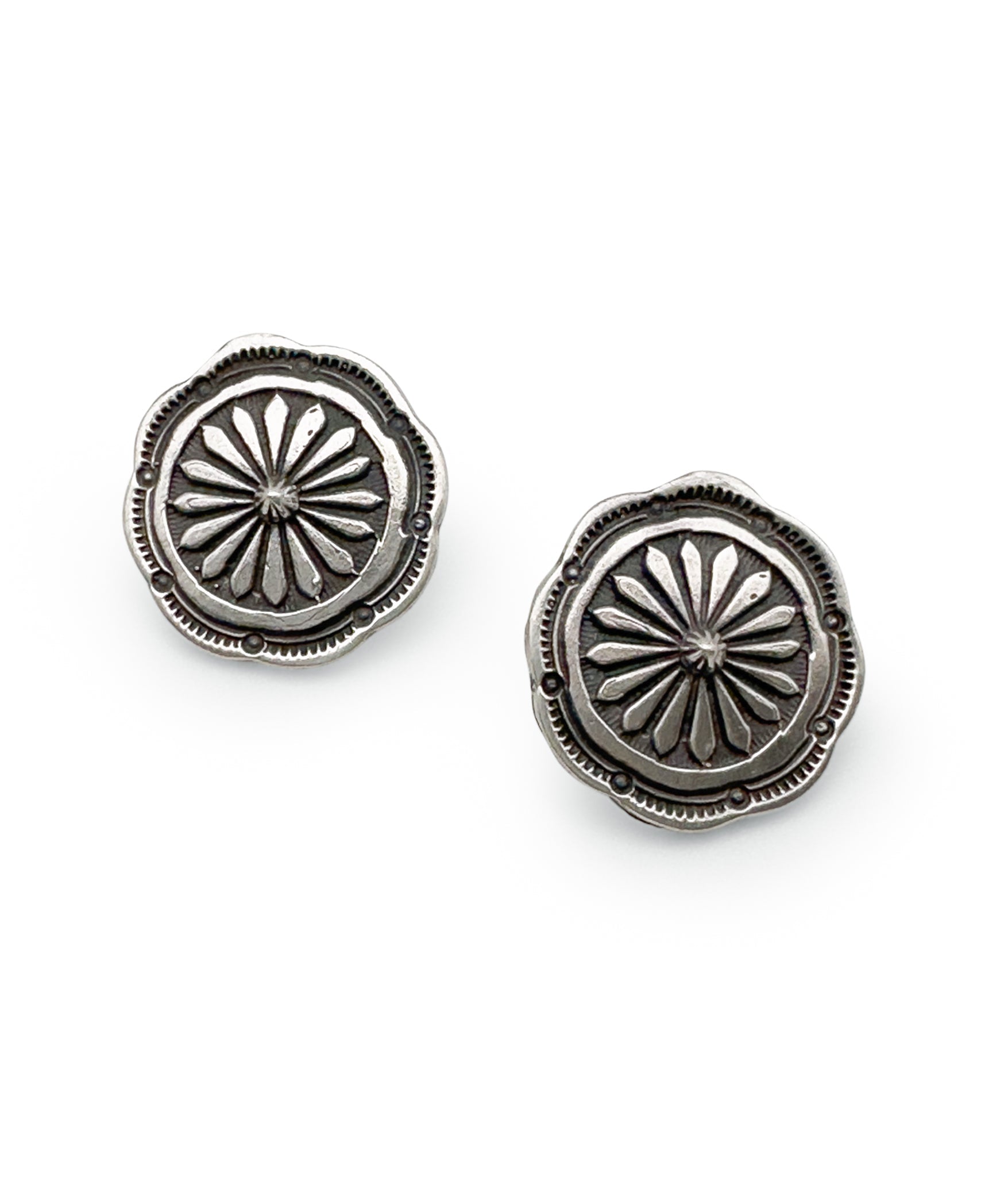 Ruidoso Silver Concho Earrings