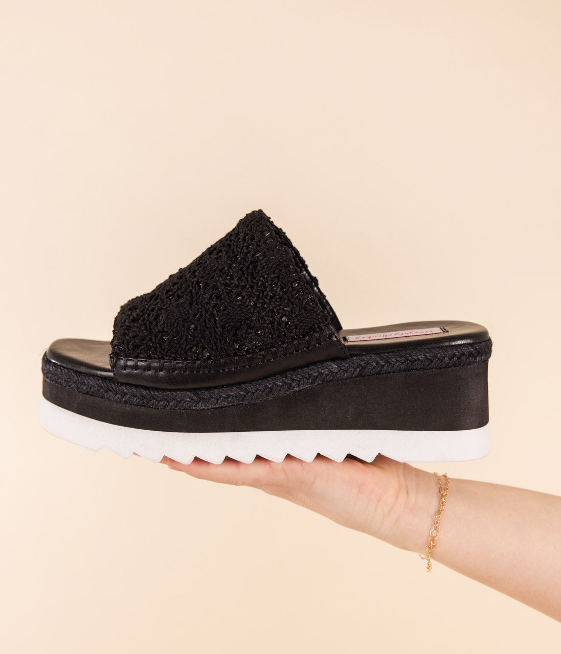Ophelia Wedges in Black - Rural Haze