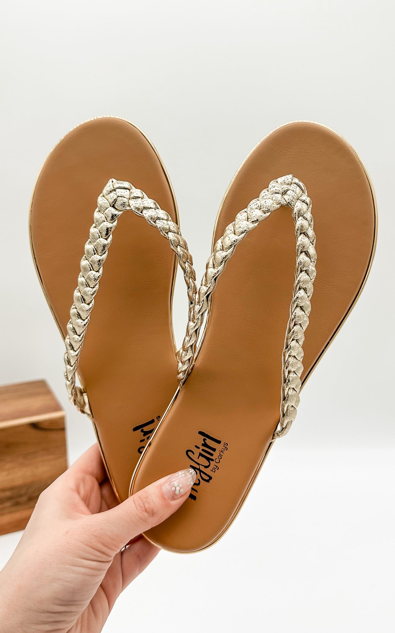 Pigtail Sandals in Gold - Rural Haze
