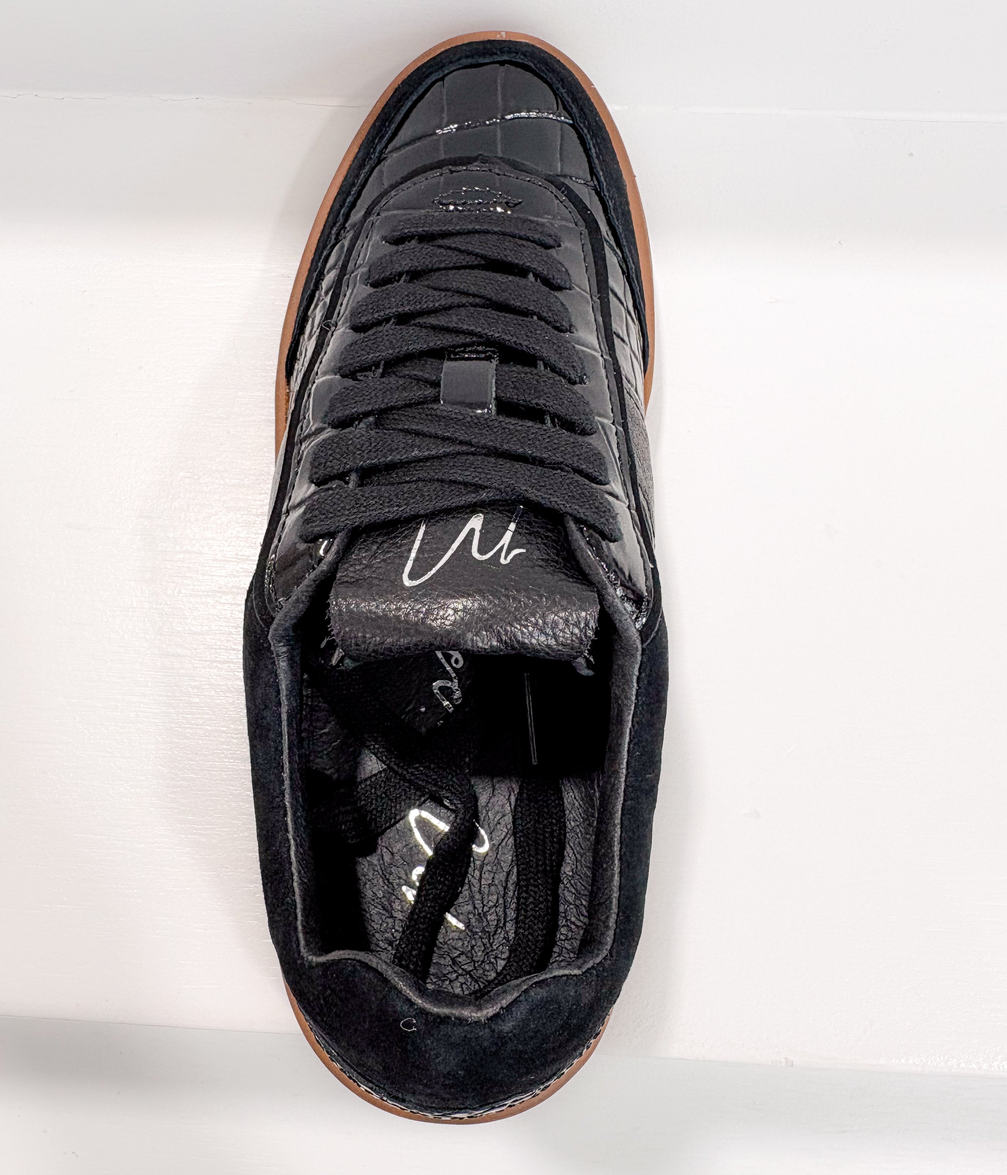 Quincy Black Croc Sneaker