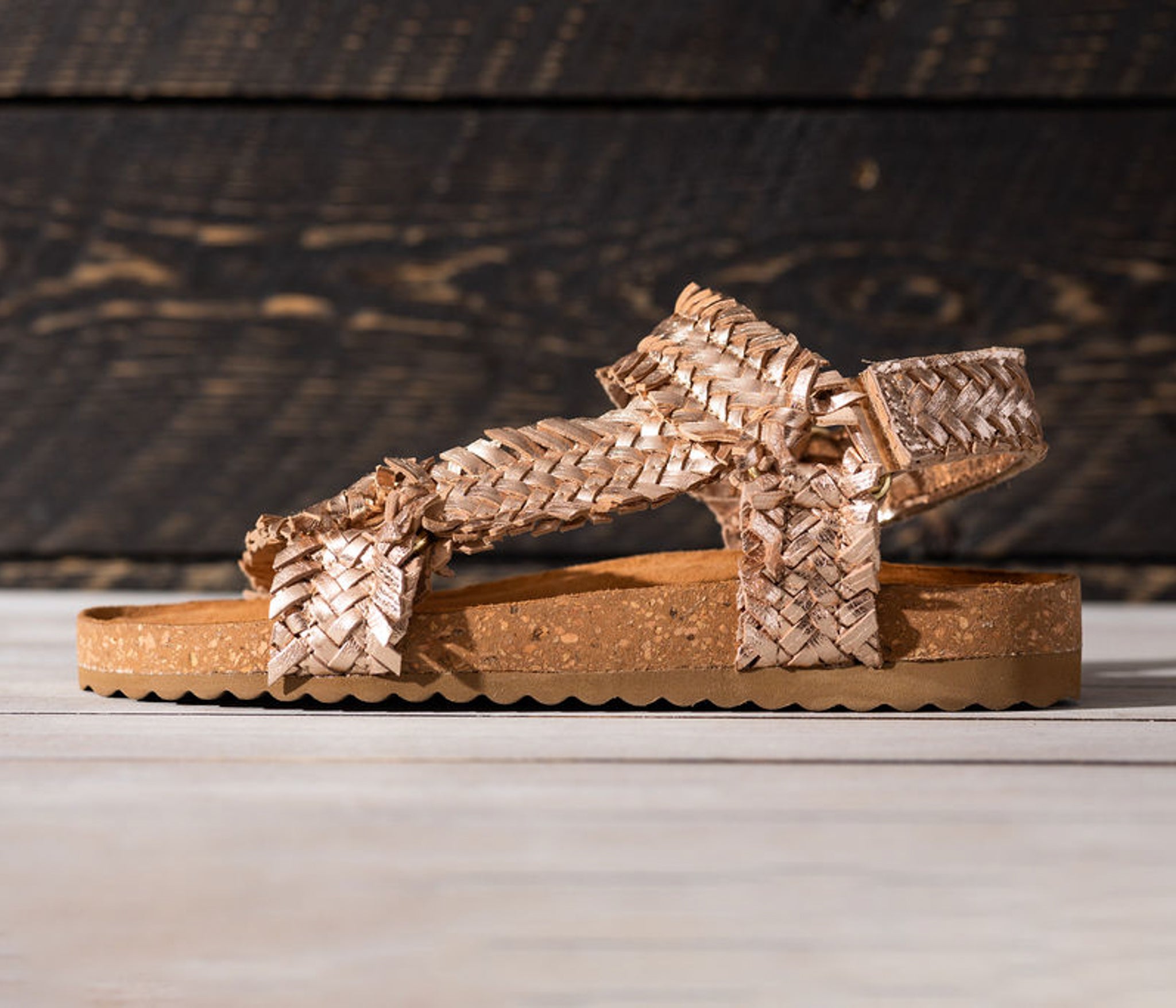 River Dance Woven Sandal in Champagne - Rural Haze