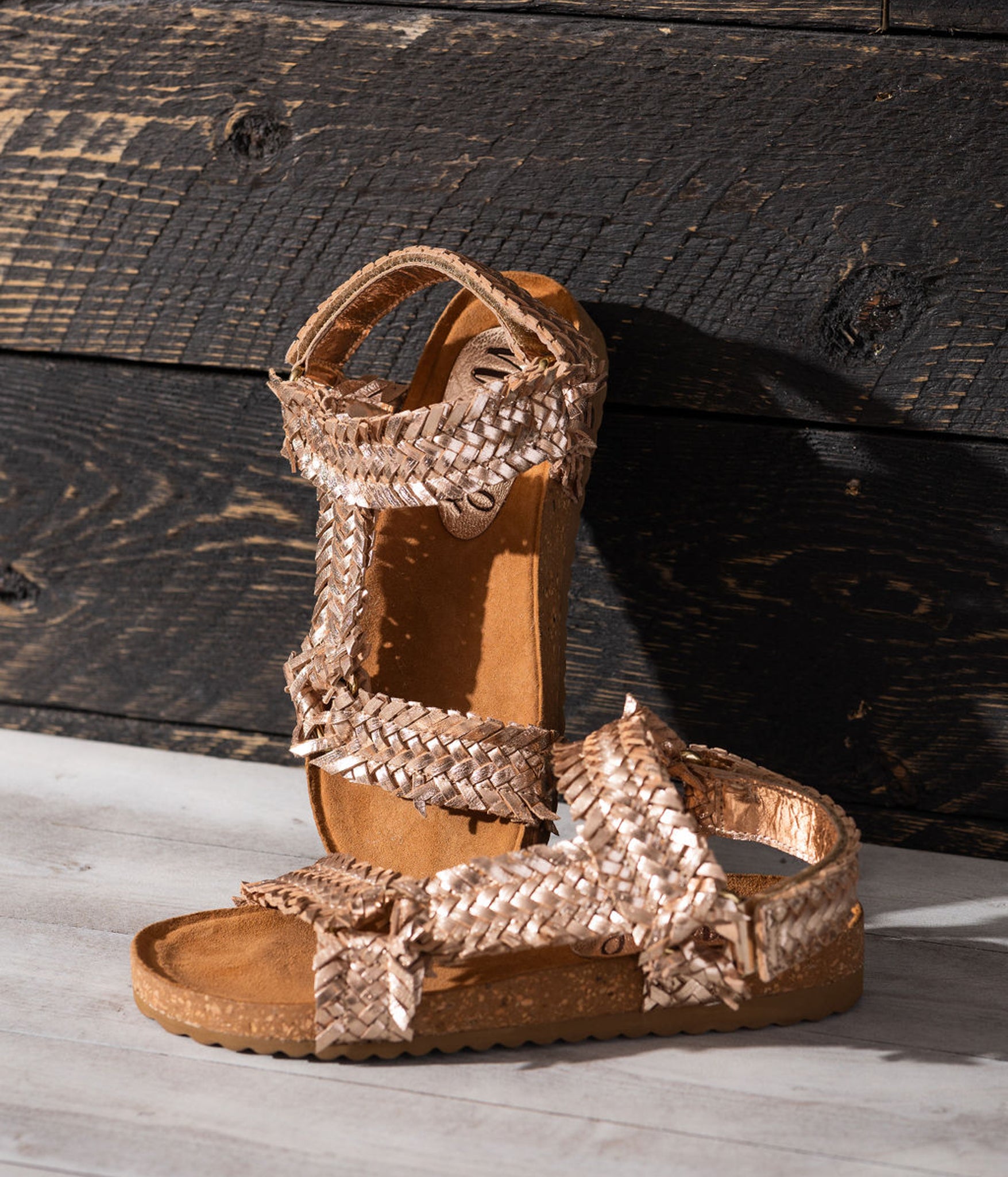 River Dance Woven Sandal in Champagne - Rural Haze