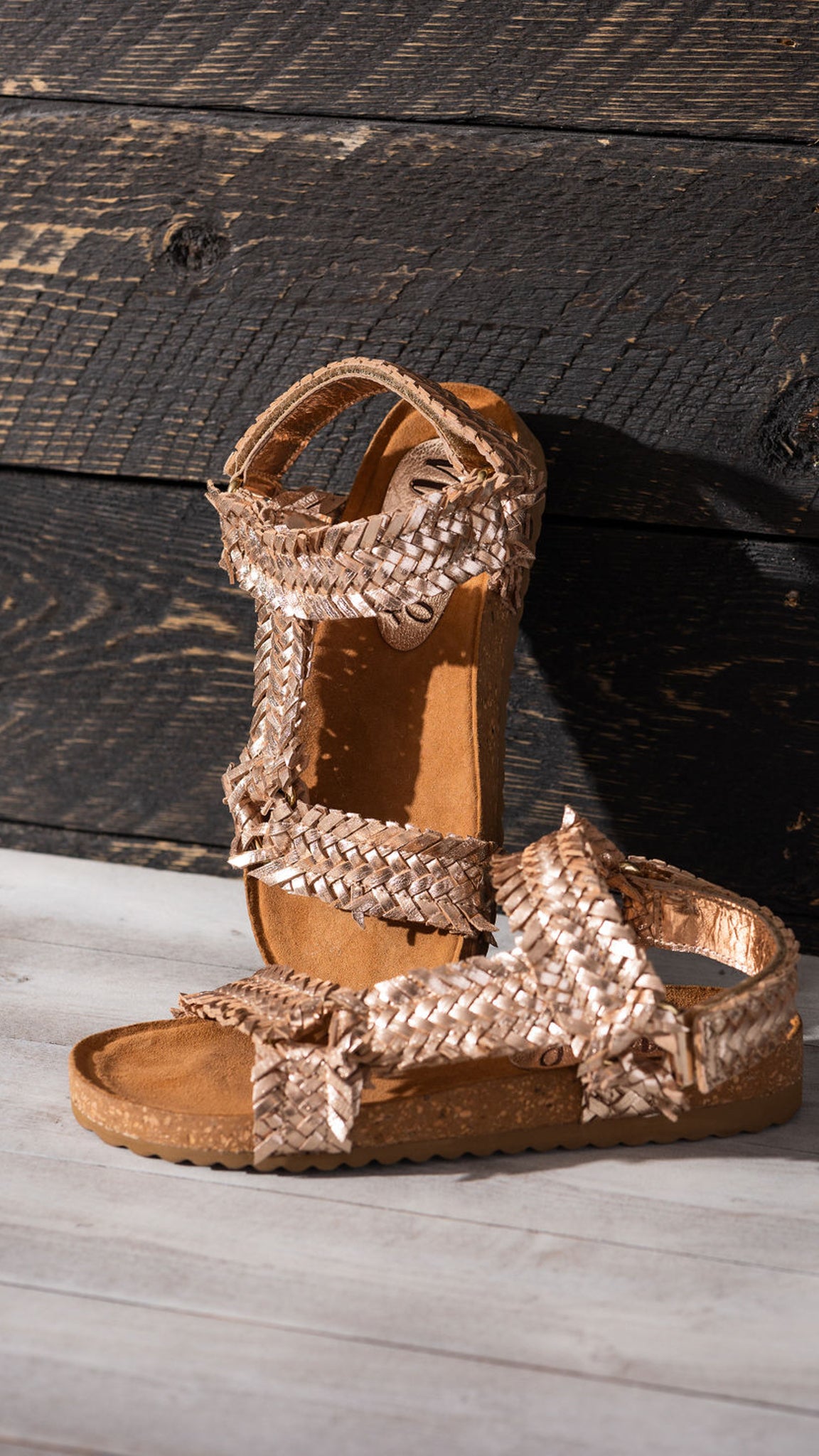 River Dance Woven Sandal in Champagne - Rural Haze