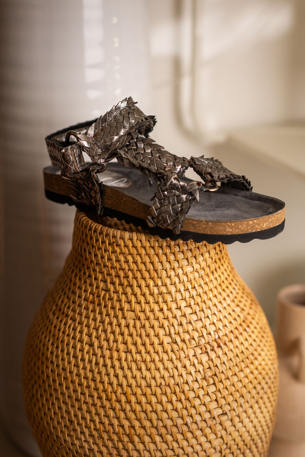 River Dance Woven Sandal in Pewter - Rural Haze