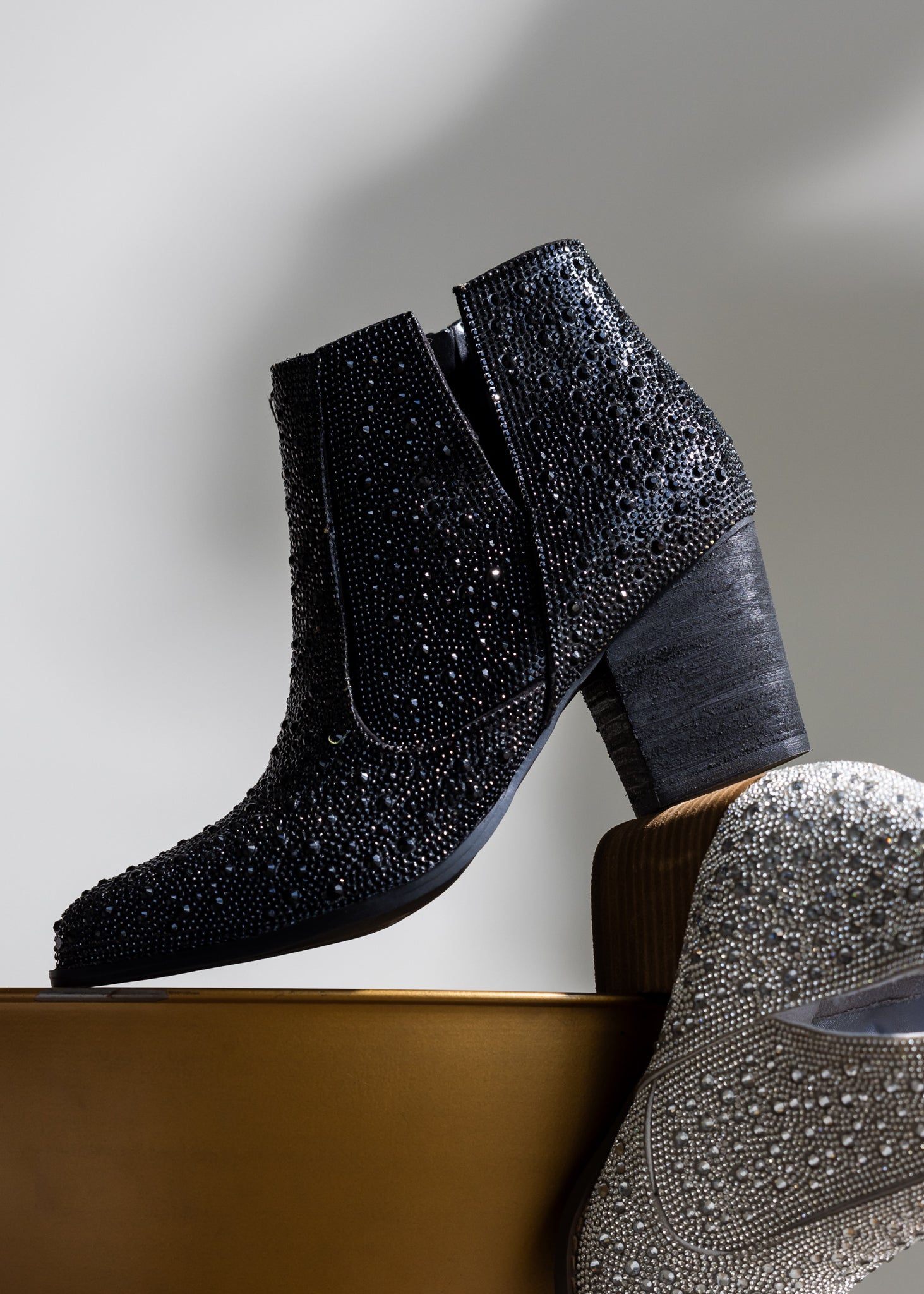 Shine Star Rhinestone Bootie in Black - Rural Haze