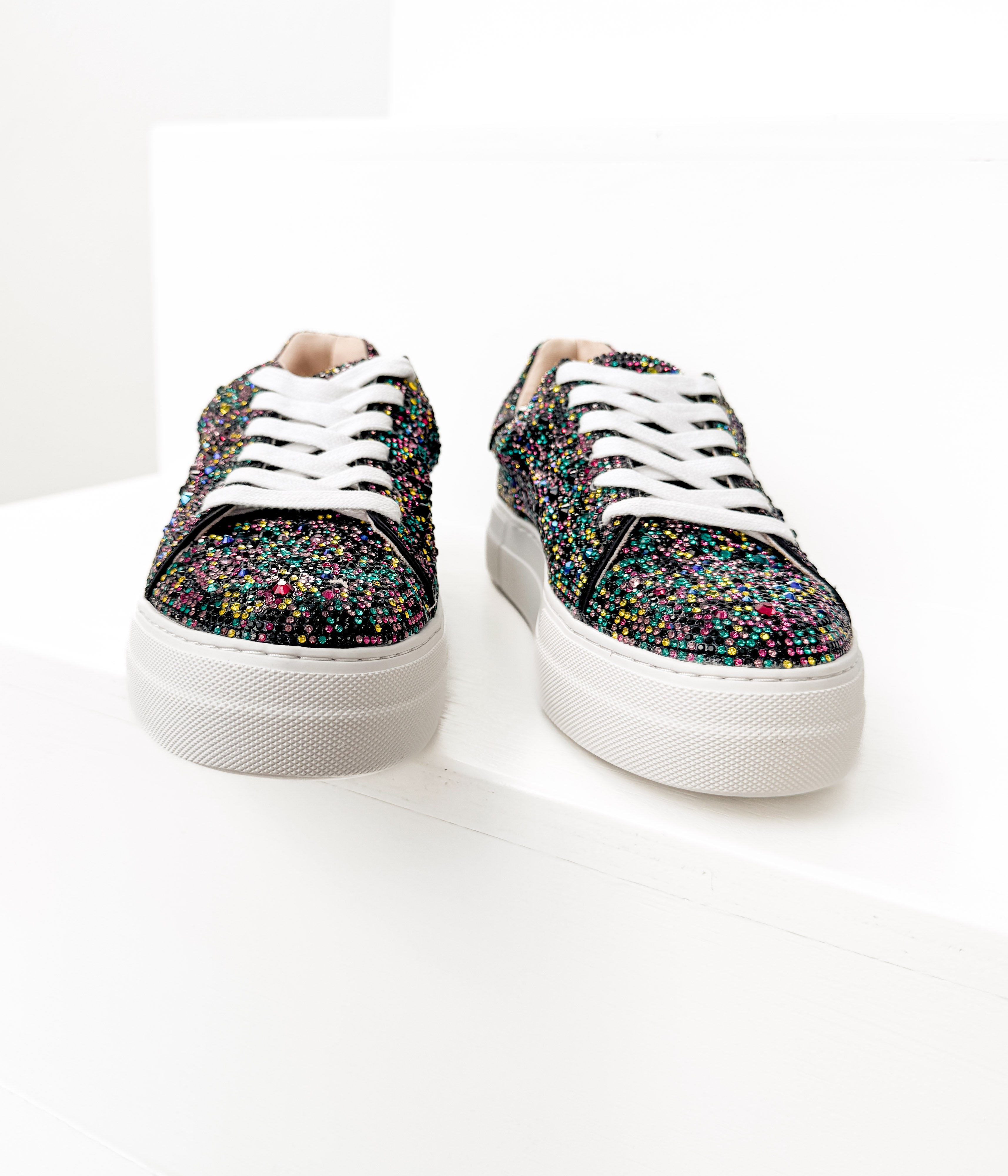Sidny Sneaker in Black Multi Rhinestone