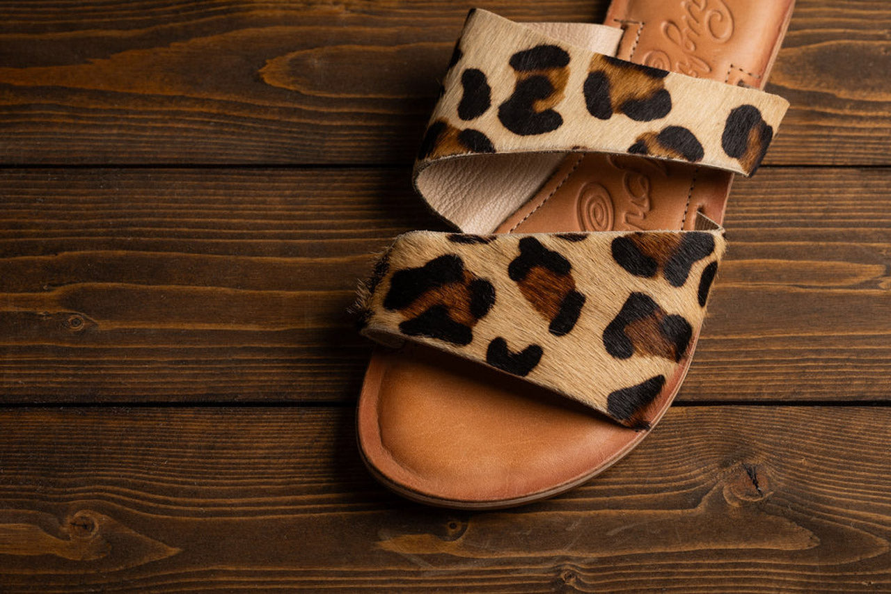 Spirited Dual Strap Slide in Leopard - Rural Haze