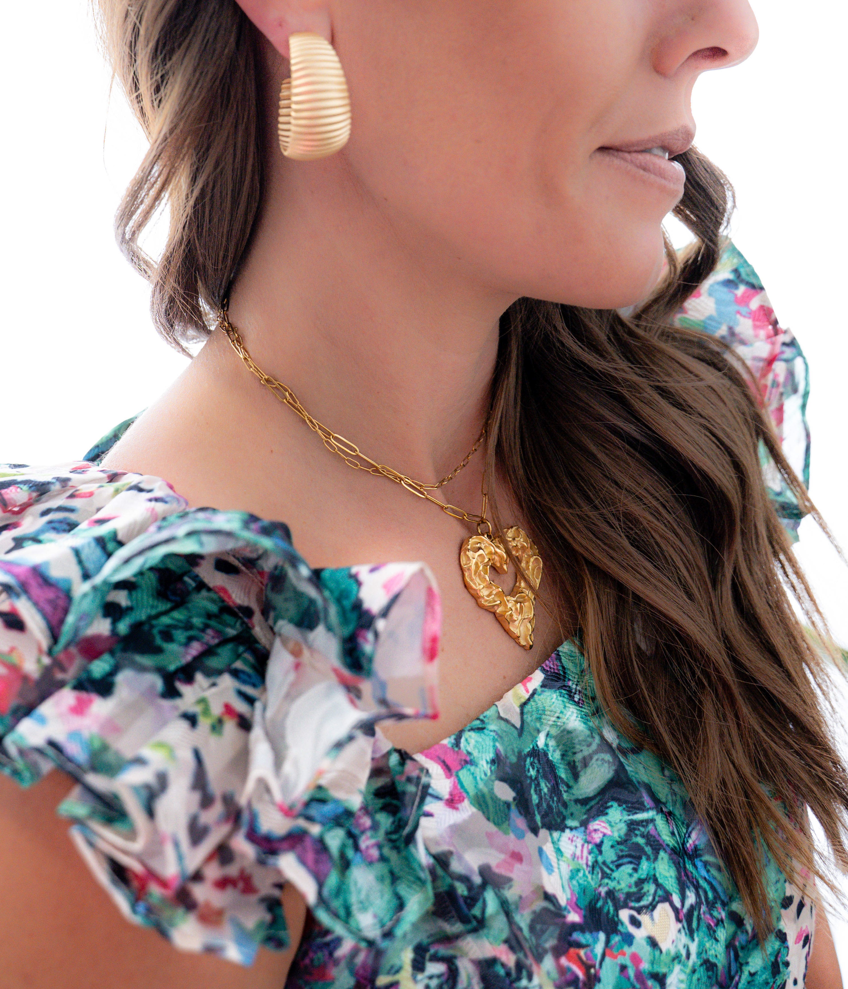 Stephanie Heart Necklace in Gold - Rural Haze