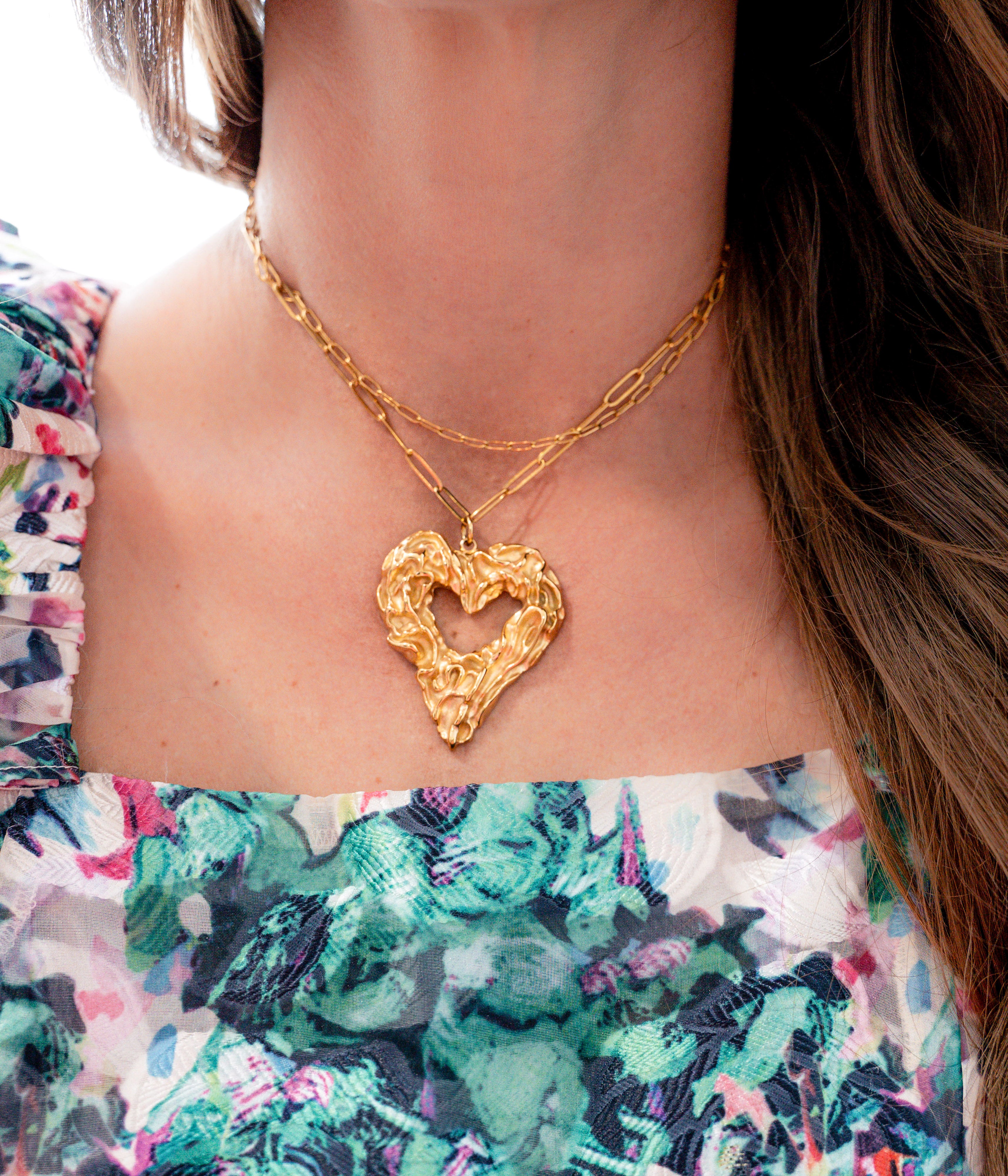 Stephanie Heart Necklace in Gold - Rural Haze