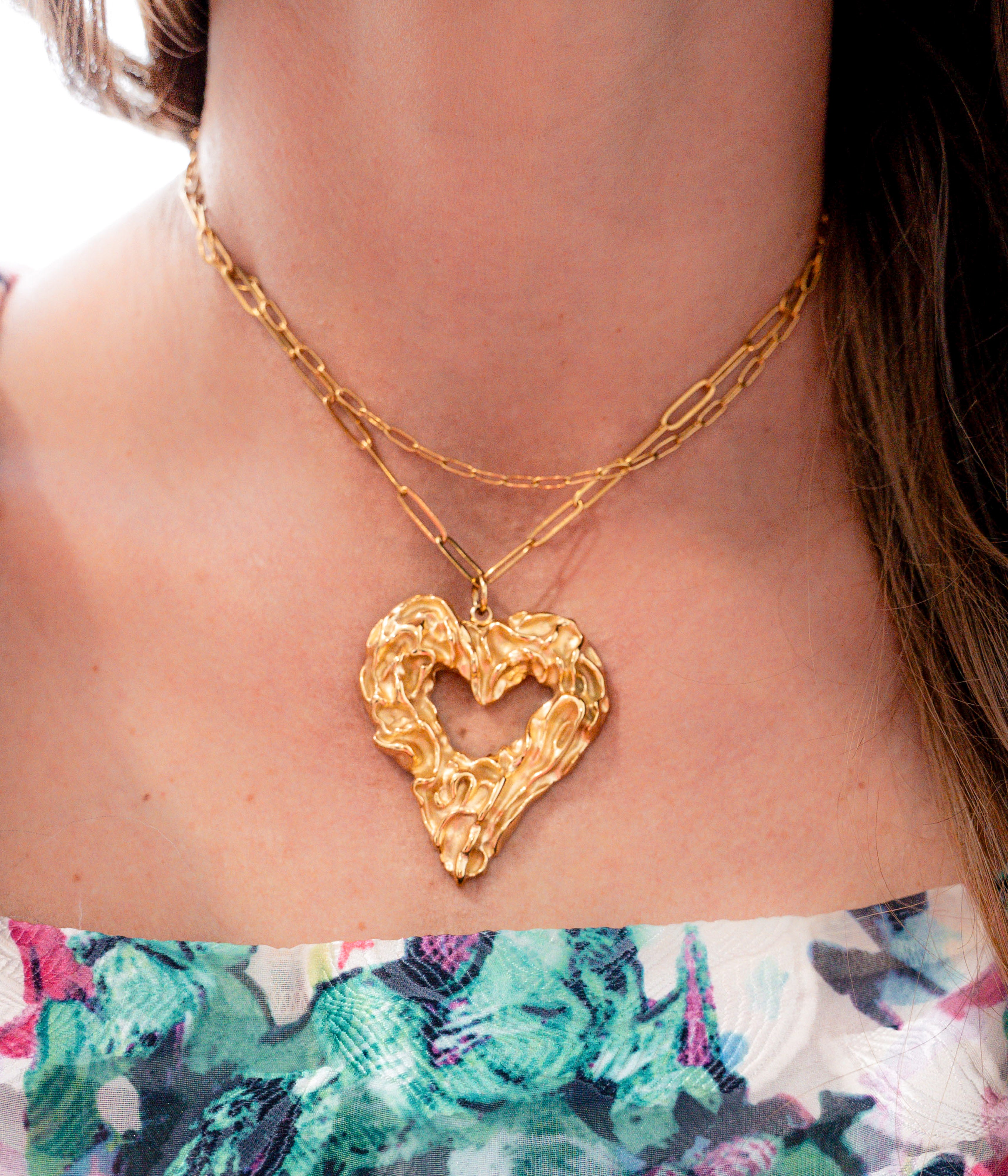 Stephanie Heart Necklace in Gold - Rural Haze
