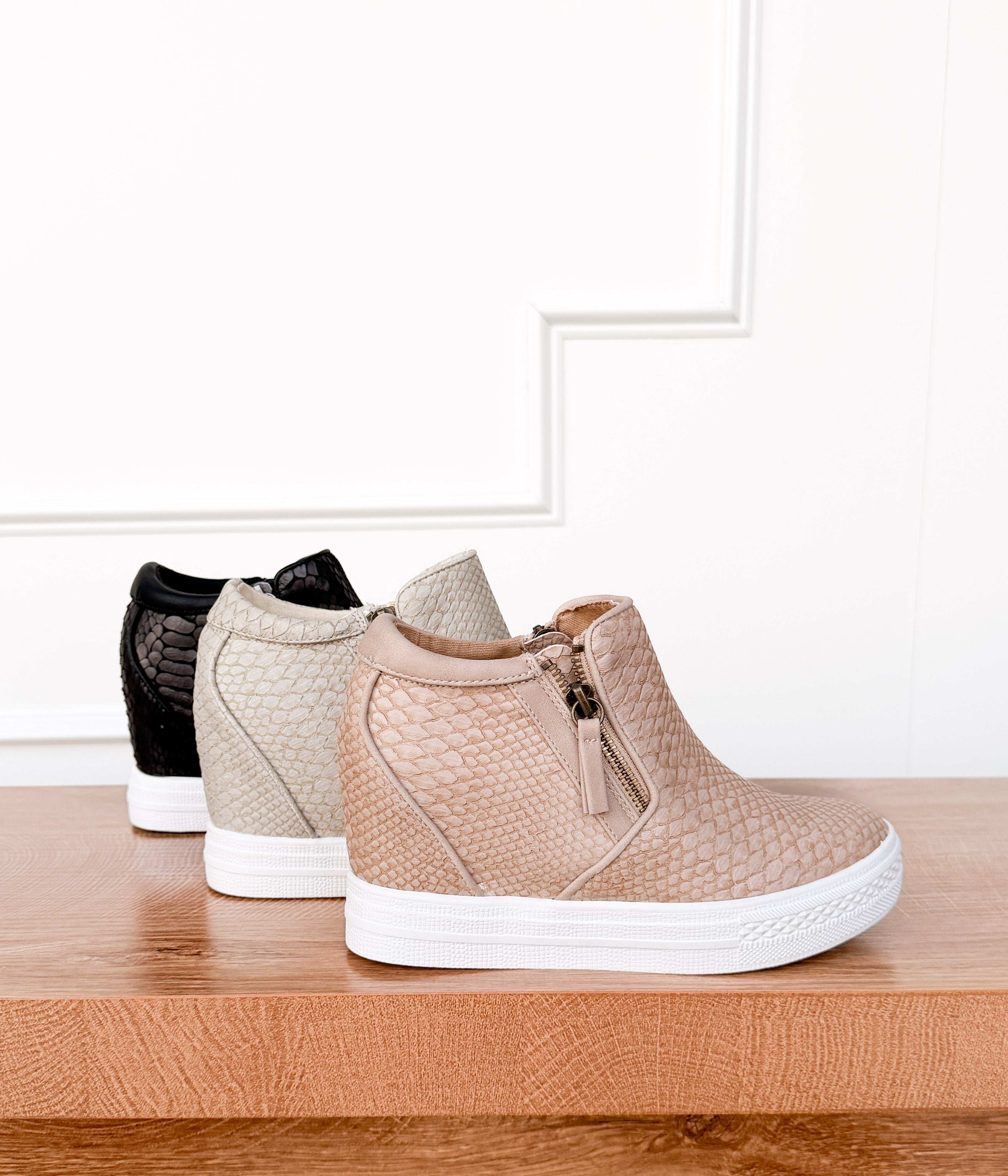 Timmibelle Wedge Sneaker in Blush - Rural Haze