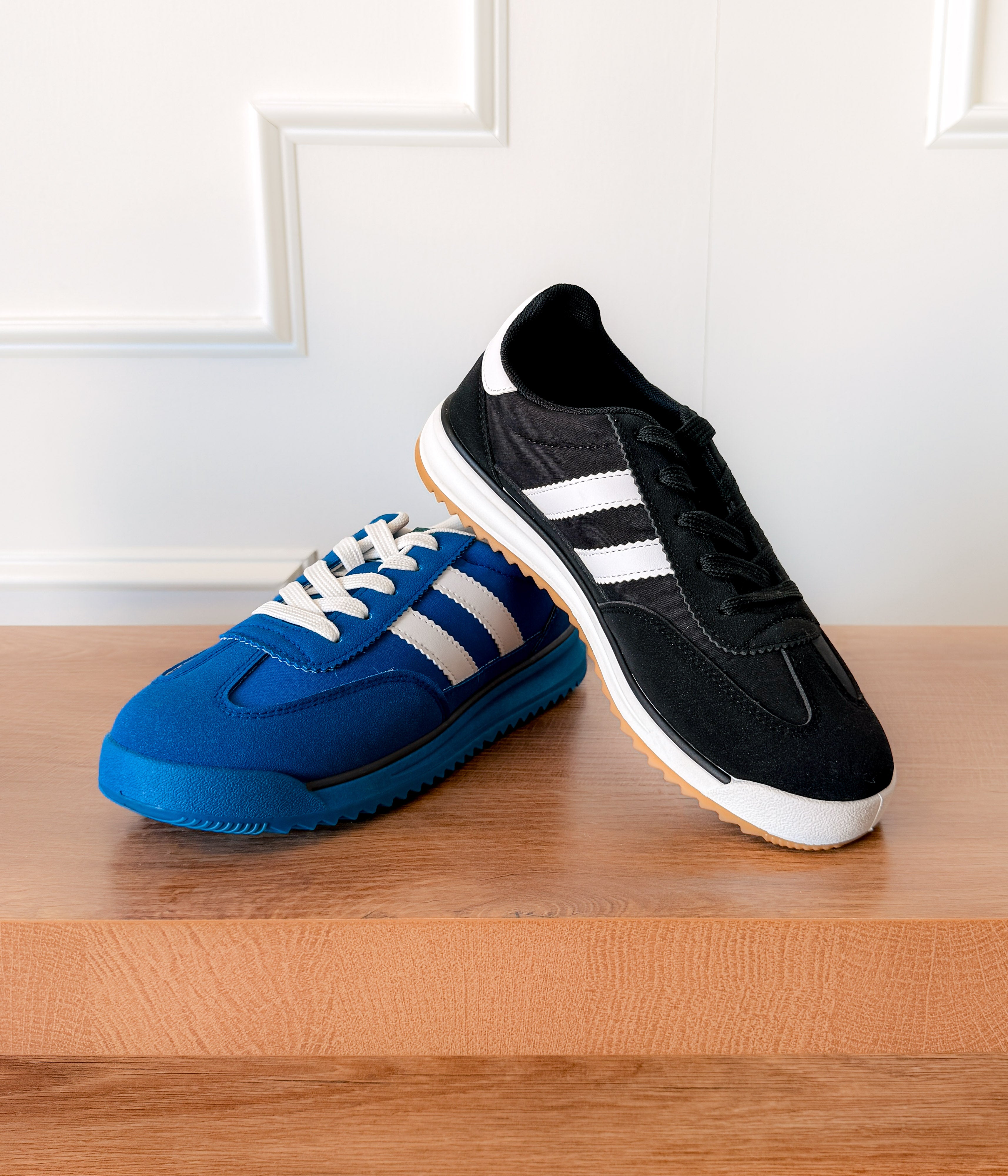 Tokyo Dual Stripe Sneakers in Blue - Rural Haze