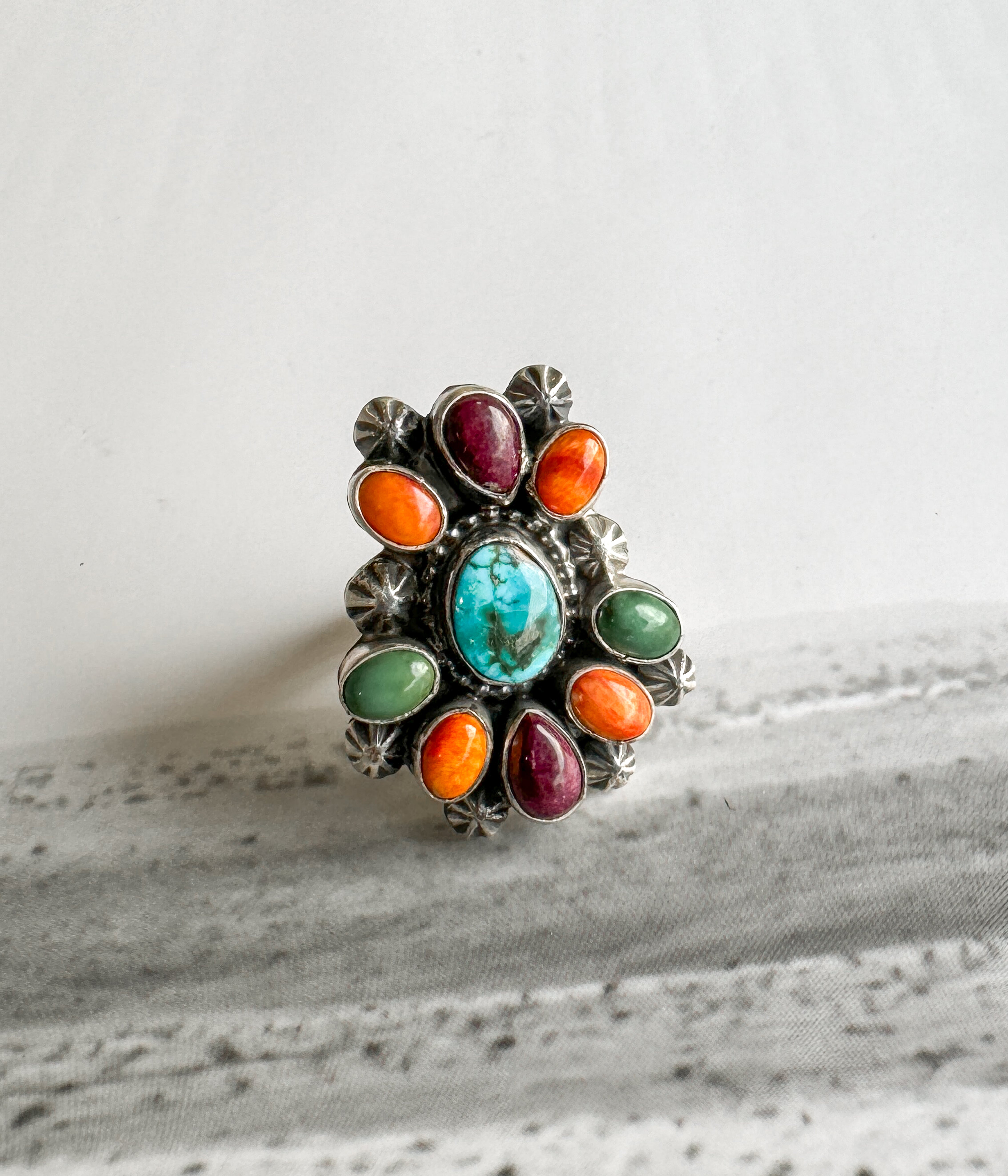 Santa Barbara Multi Stone Ring - Rural Haze