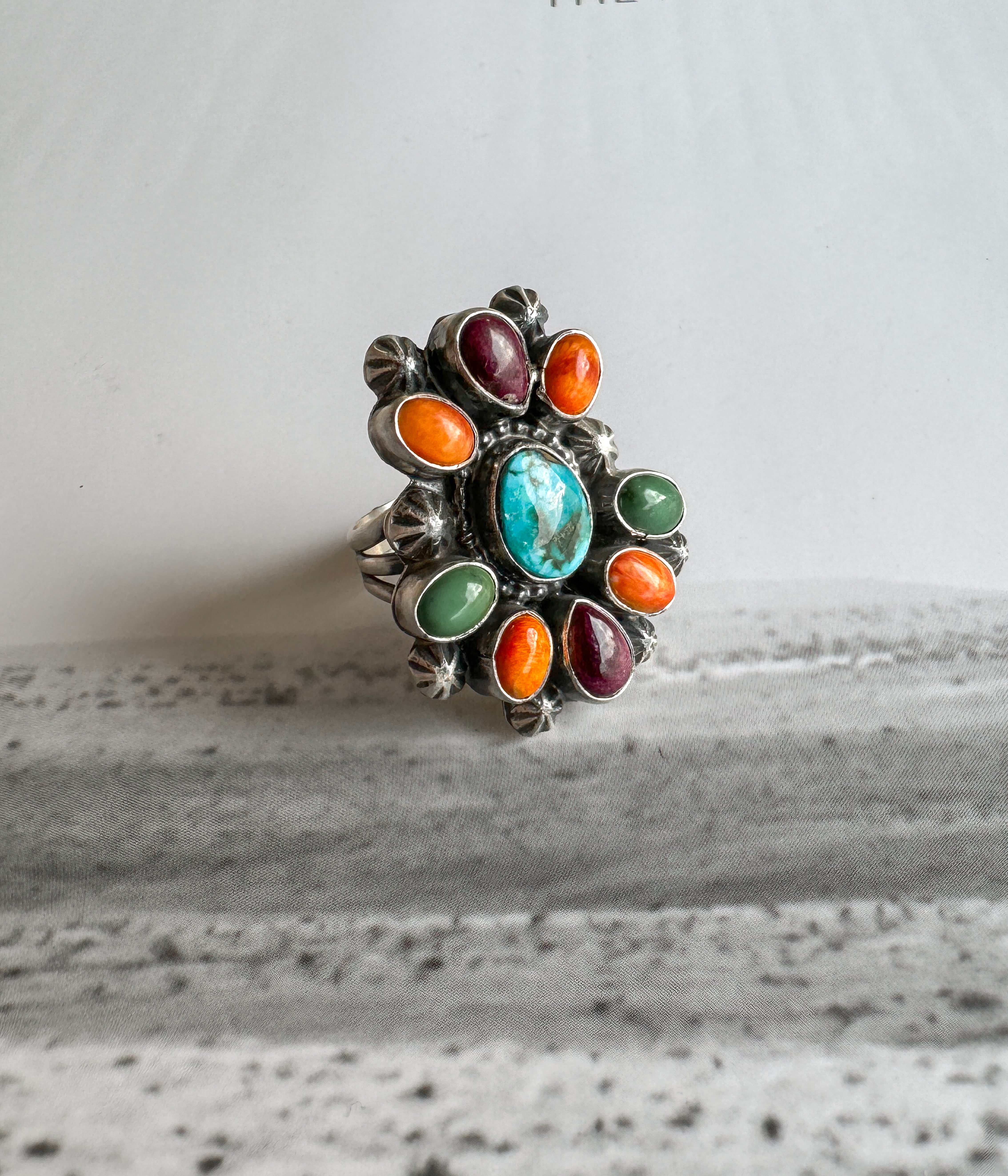 Santa Barbara Multi Stone Ring - Rural Haze