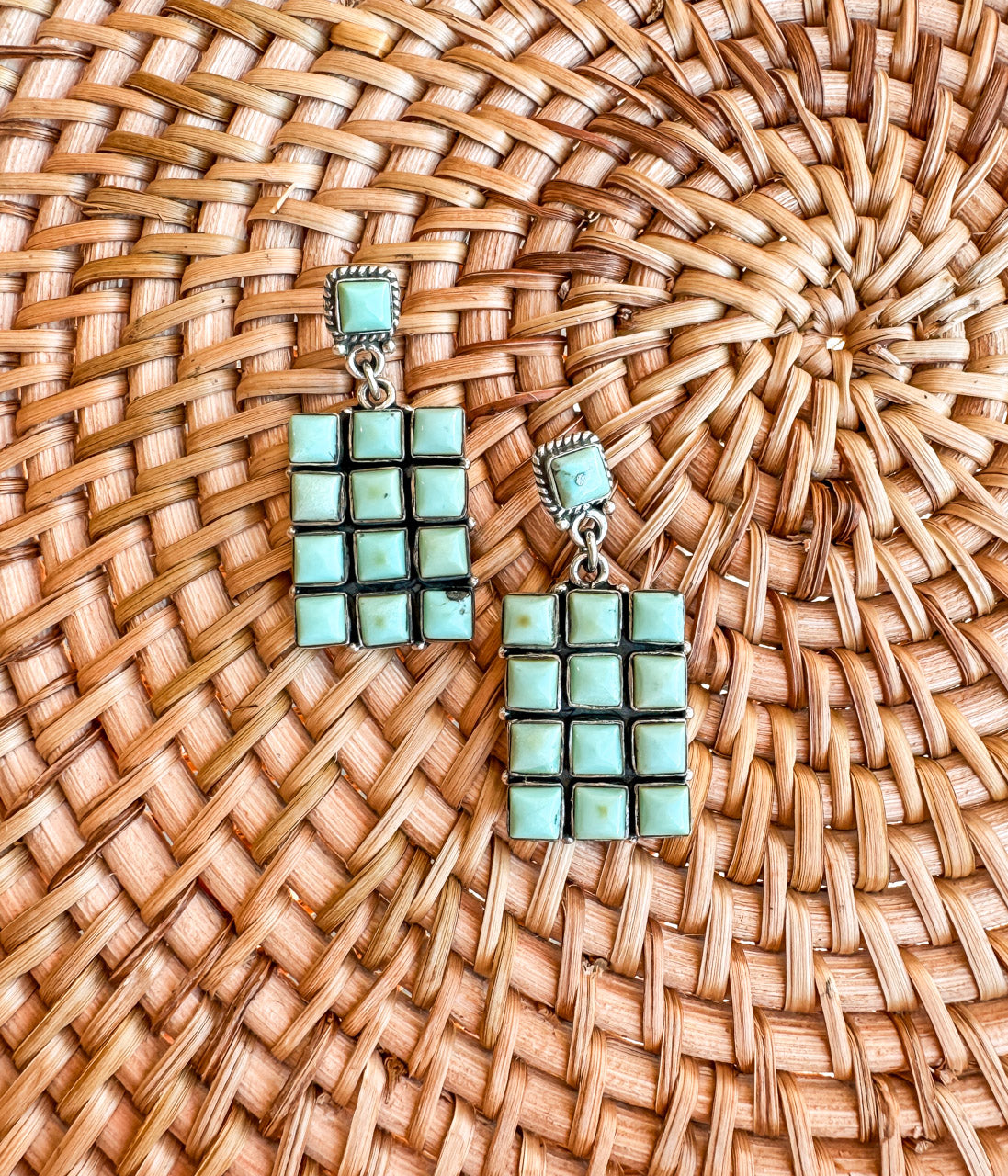 Kingman Turquoise Grid Earrings - Rural Haze