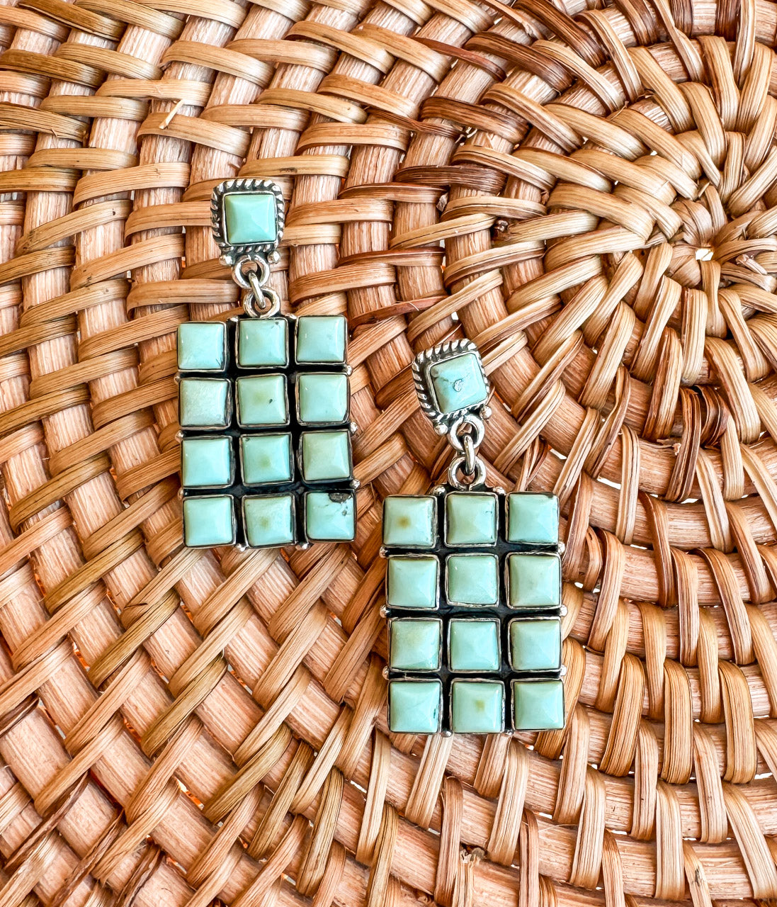 Kingman Turquoise Grid Earrings - Rural Haze