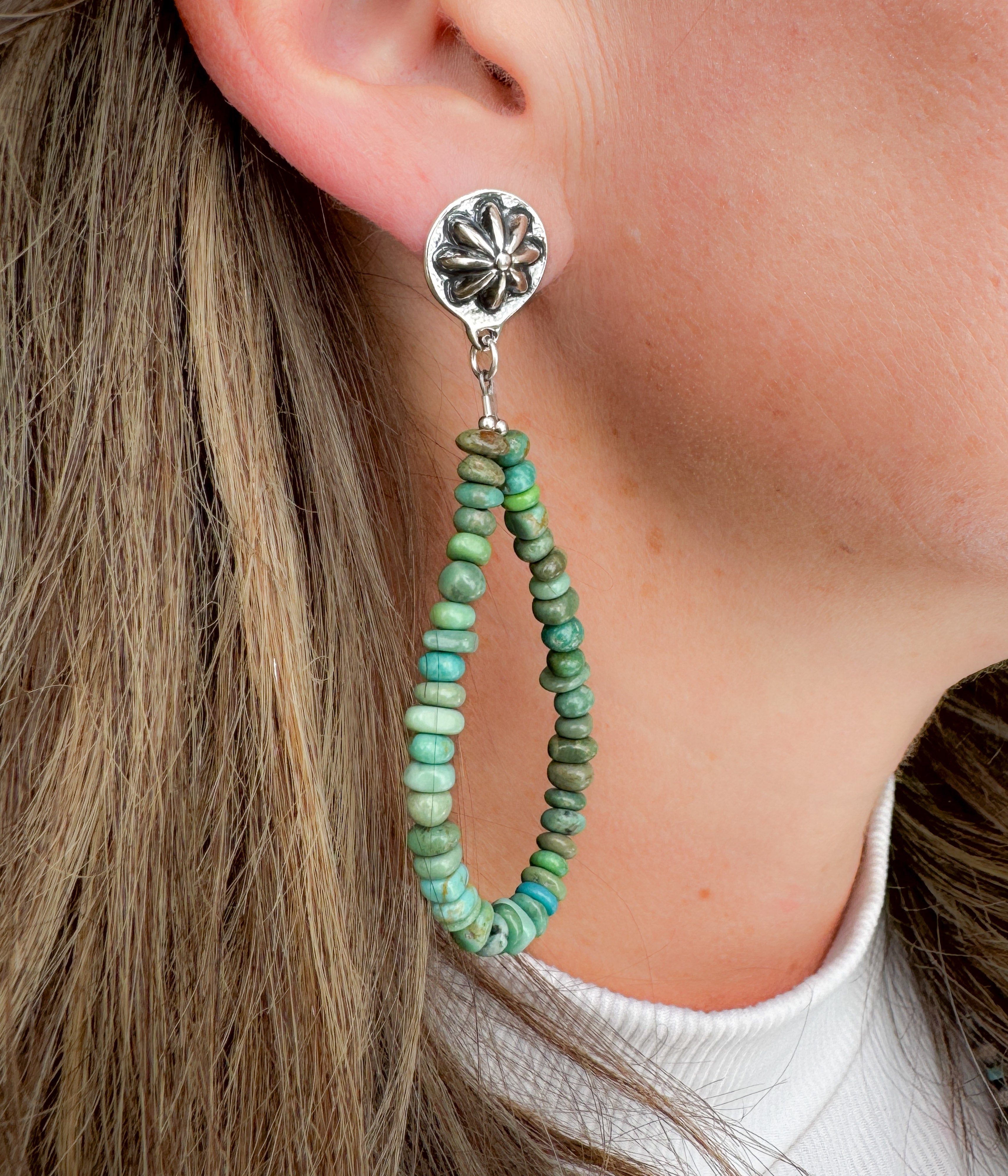 Drops Turquoise Navajo Earrings
