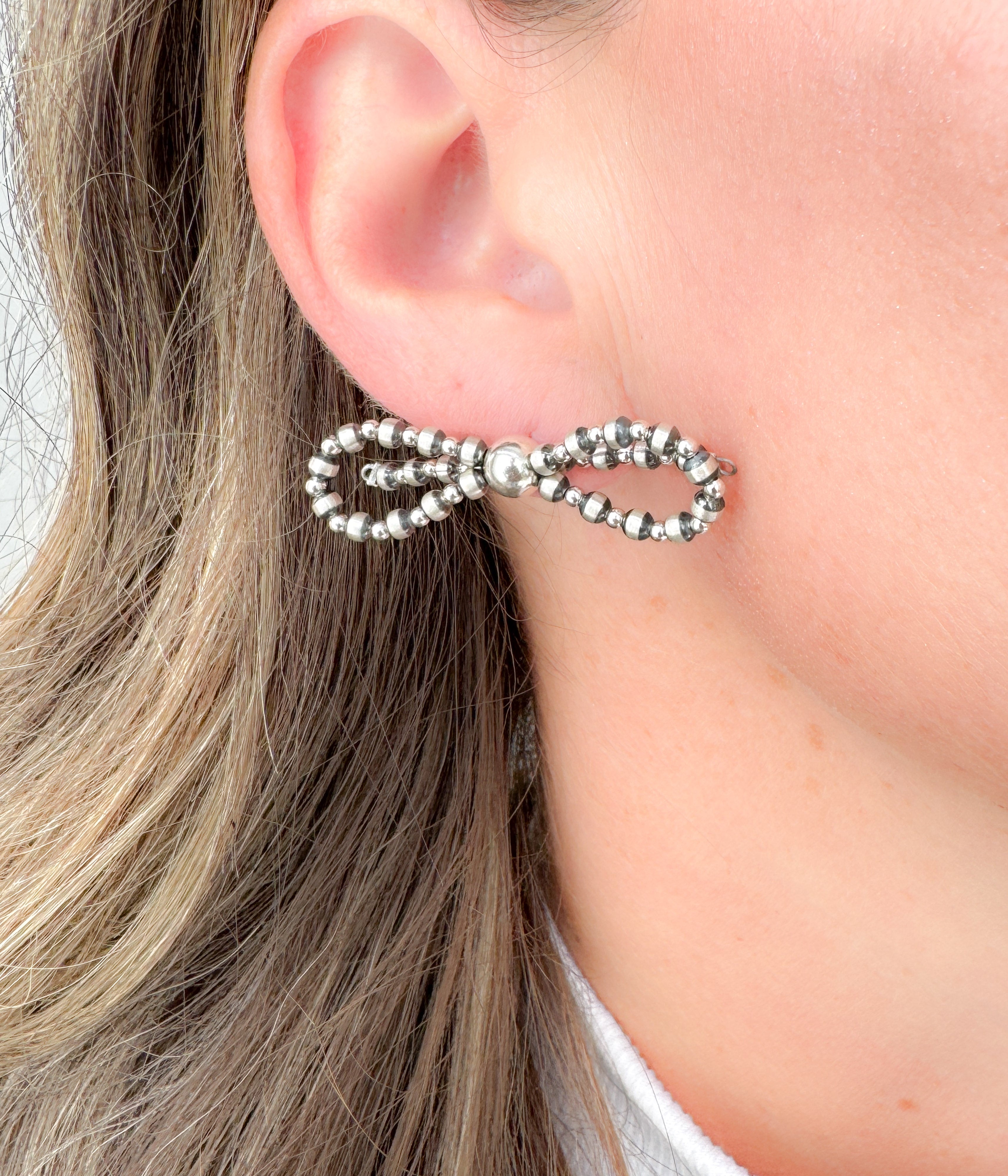 Silver Sage Bow Earrings - Rural Haze