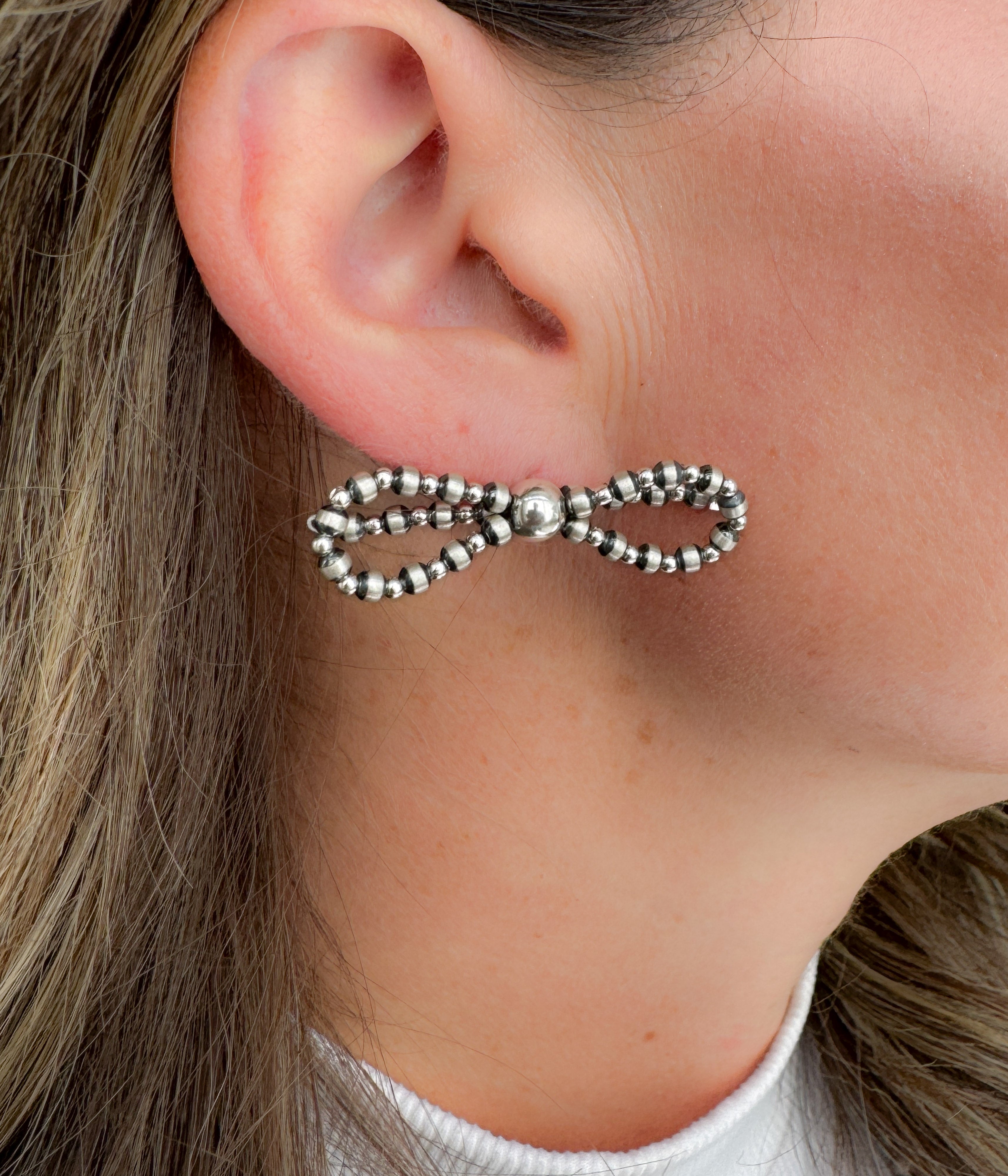 Silver Sage Bow Earrings - Rural Haze