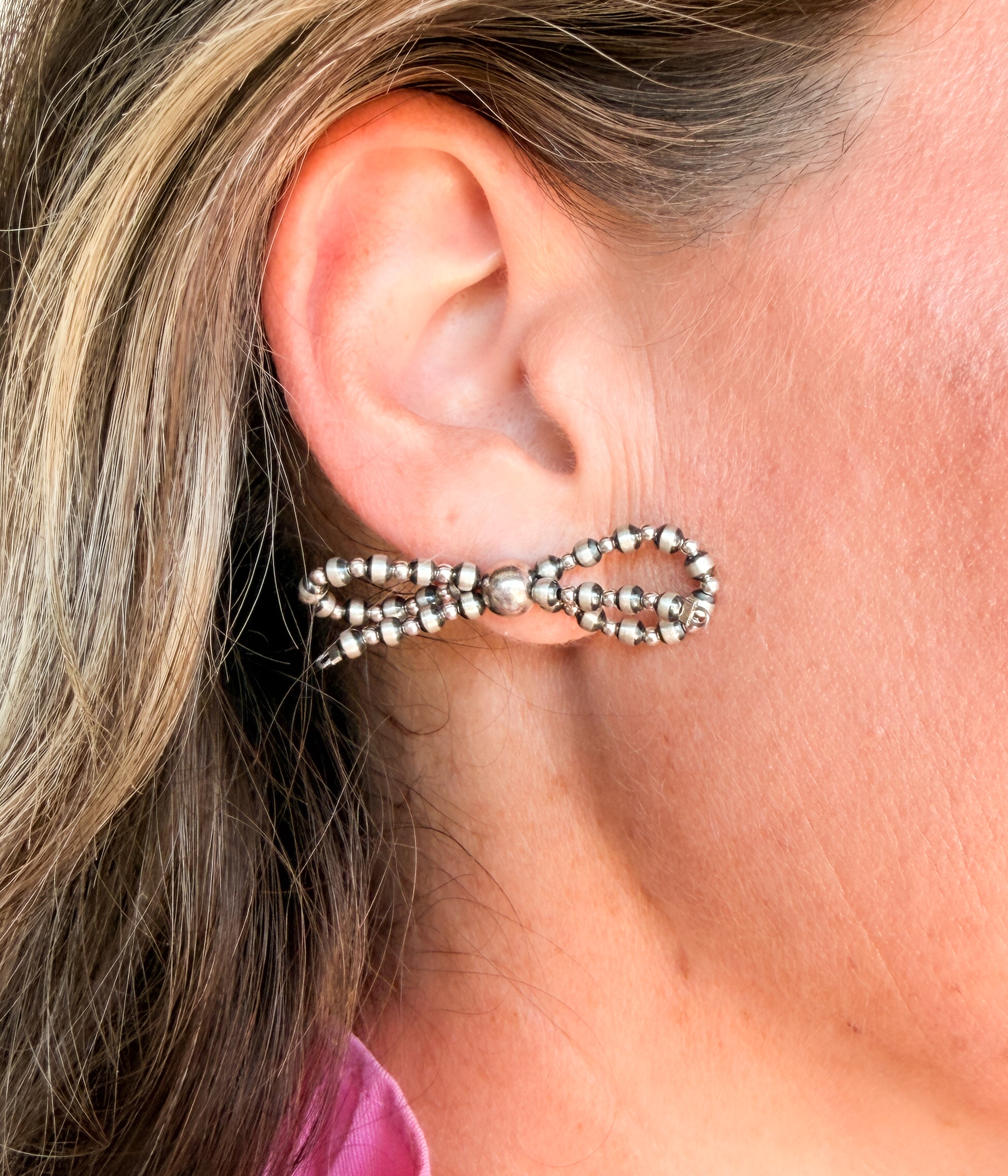 Silver Sage Bow Earrings