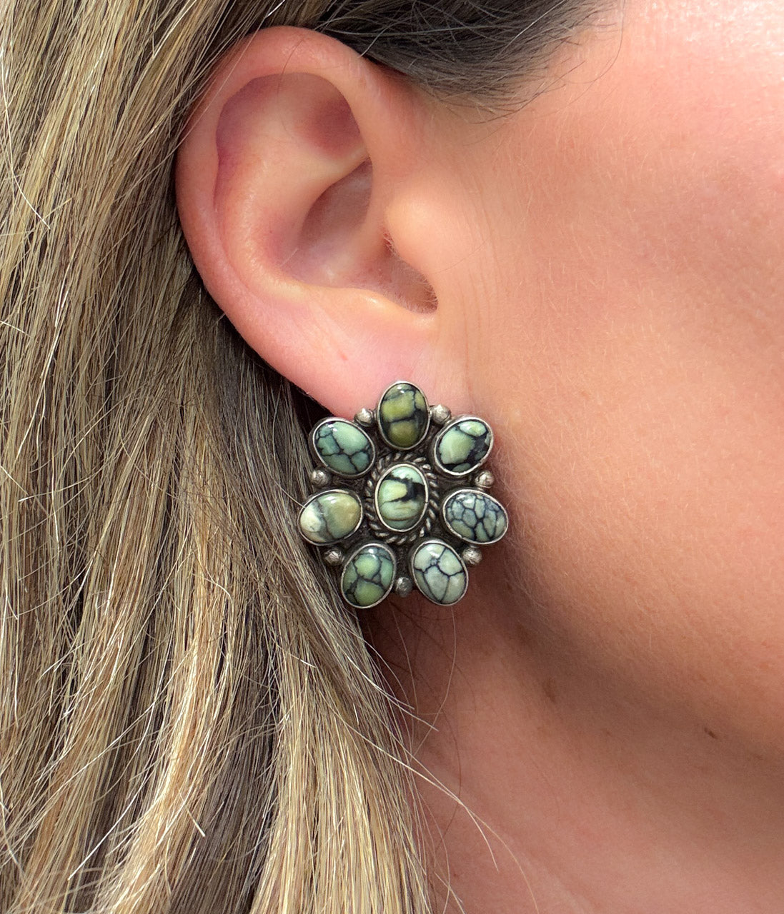 New Lander Authentic Turquoise Earrings - Rural Haze