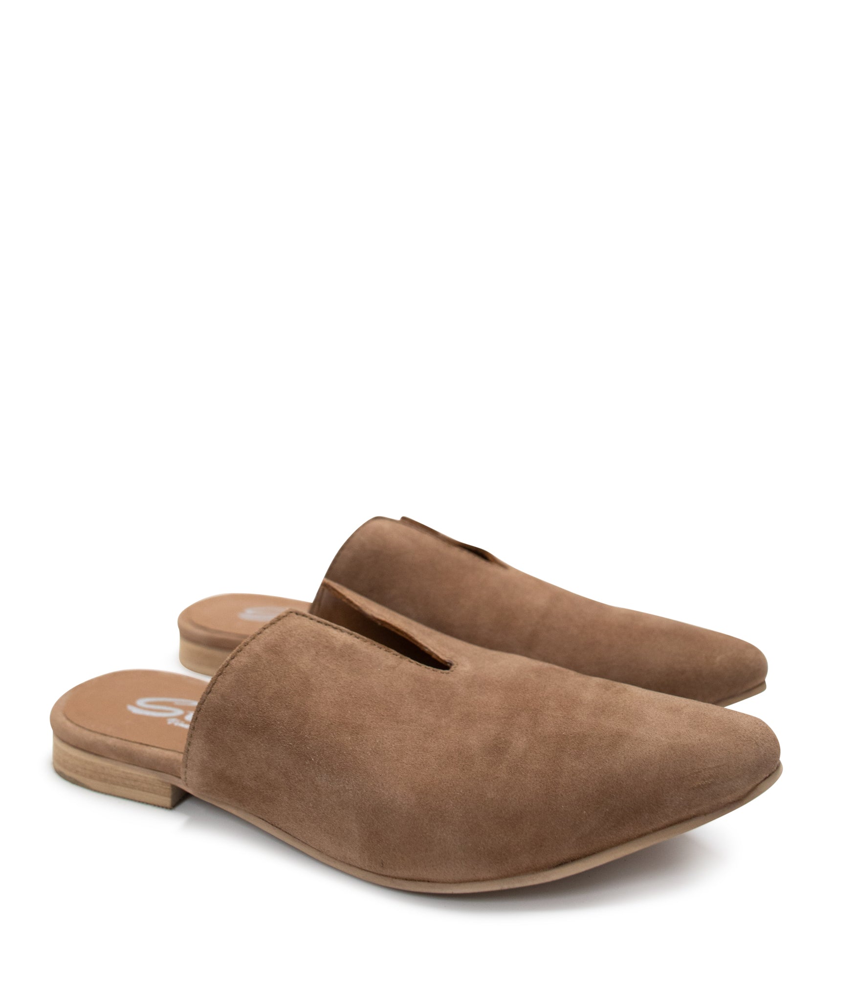 Willimantic Pointed Mule in Taupe Suede