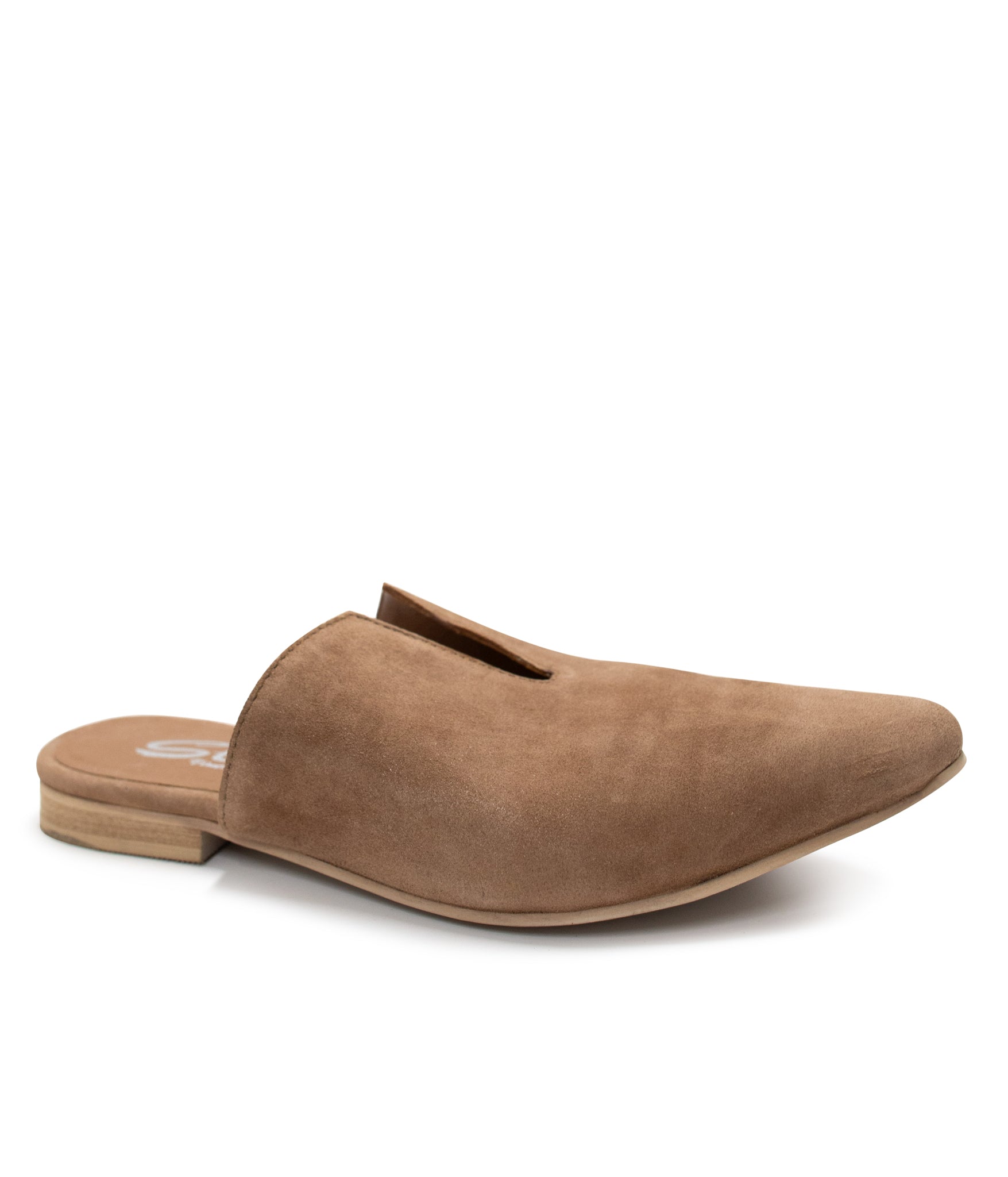 Willimantic Pointed Mule in Taupe Suede