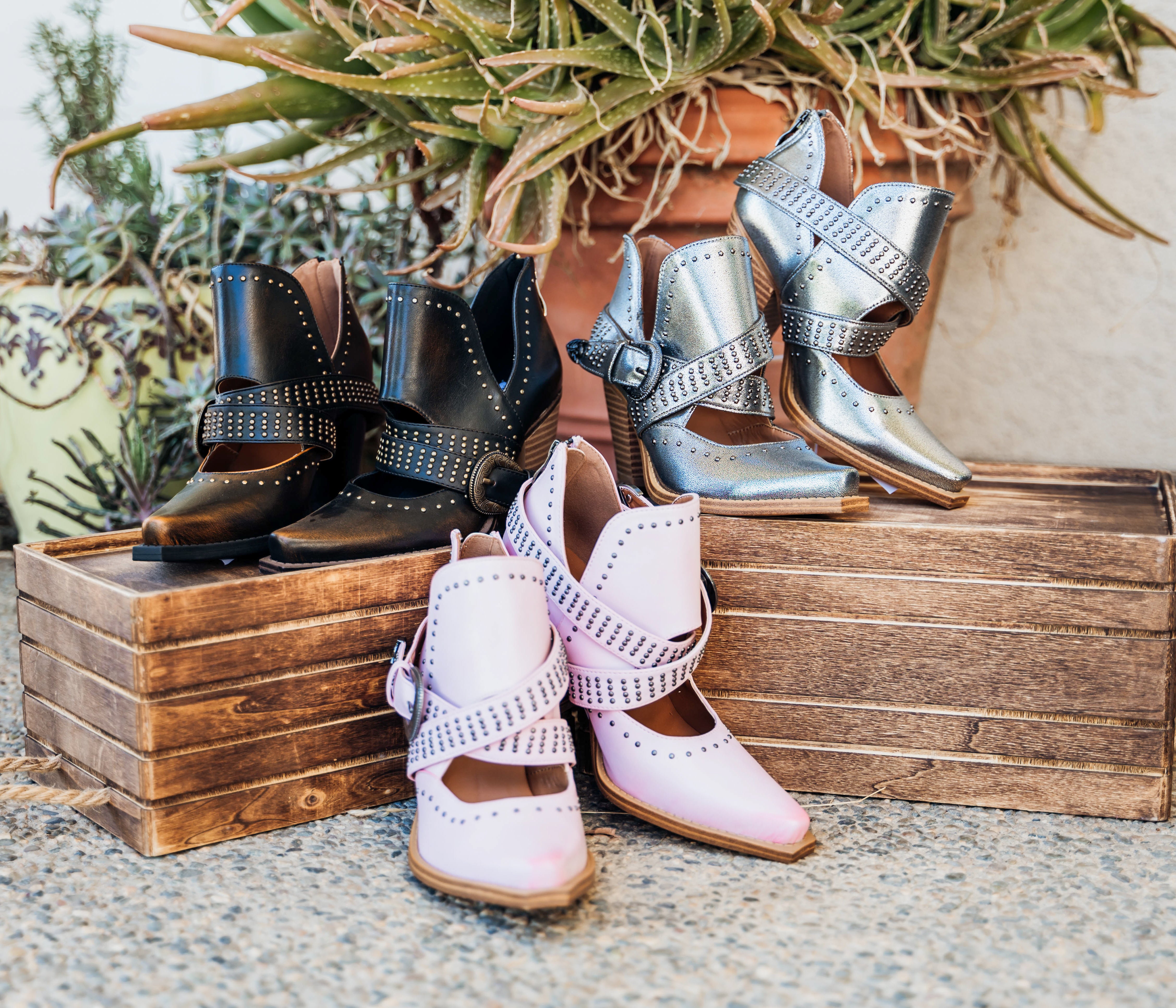 Fiona Studded Ankle Boots